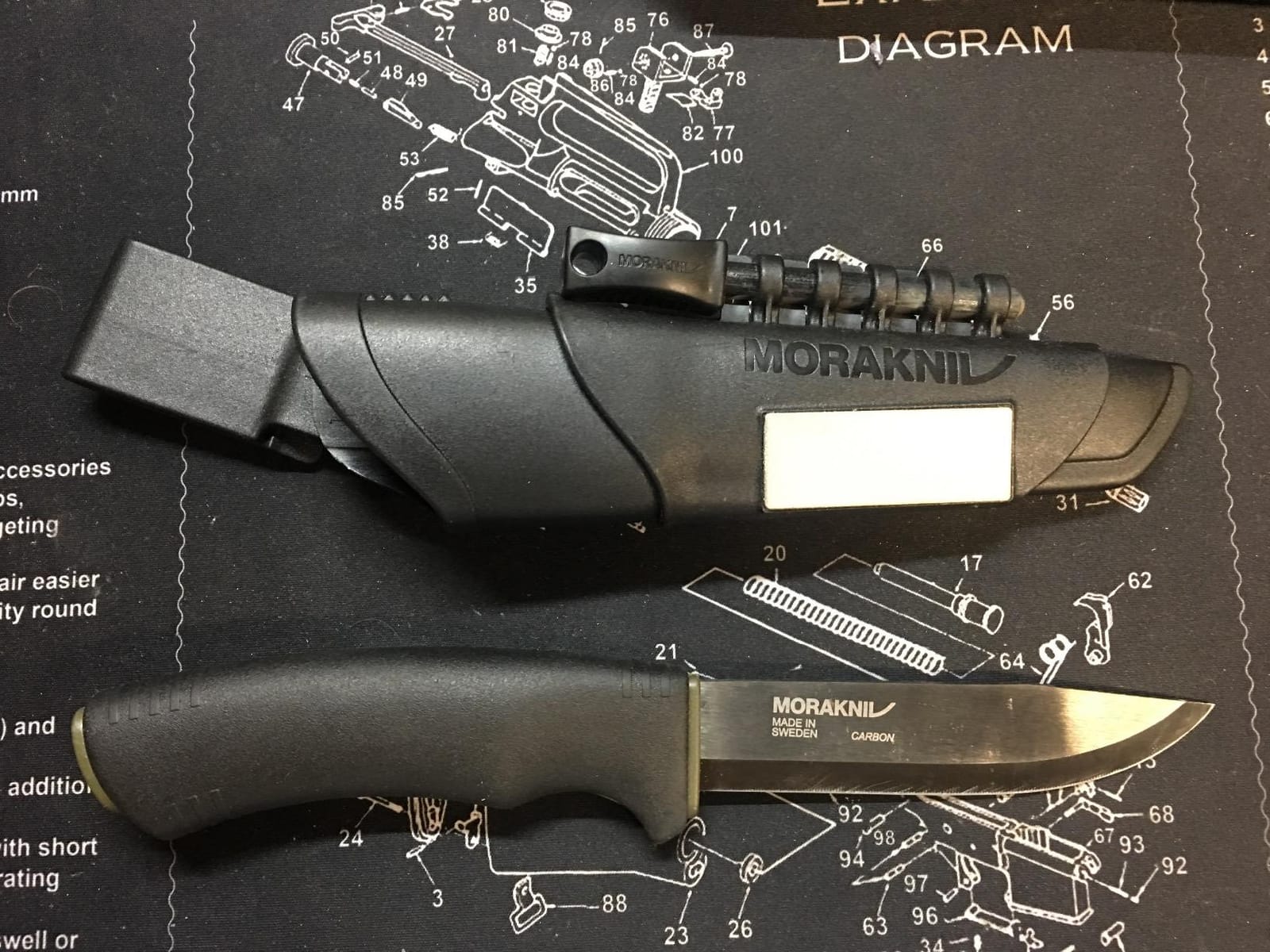 Morakniv Carbon Steel Fixed-Blade Bushcraft Survival Knife with Sheath and Fire Starter, Black, 4.3 Inch customer photo 1