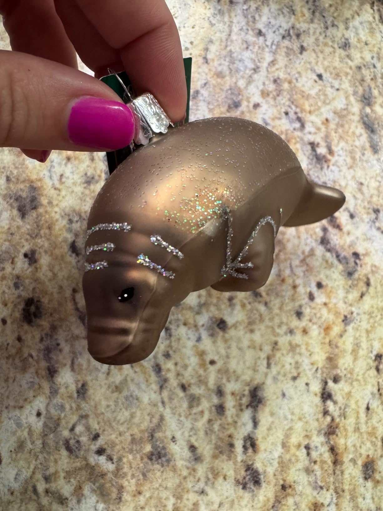 Old World Christmas Stingray Glass Blown Ornament for Christmas Tree, Handcrafted Holiday Decoration, Sea Collection customer photo 2