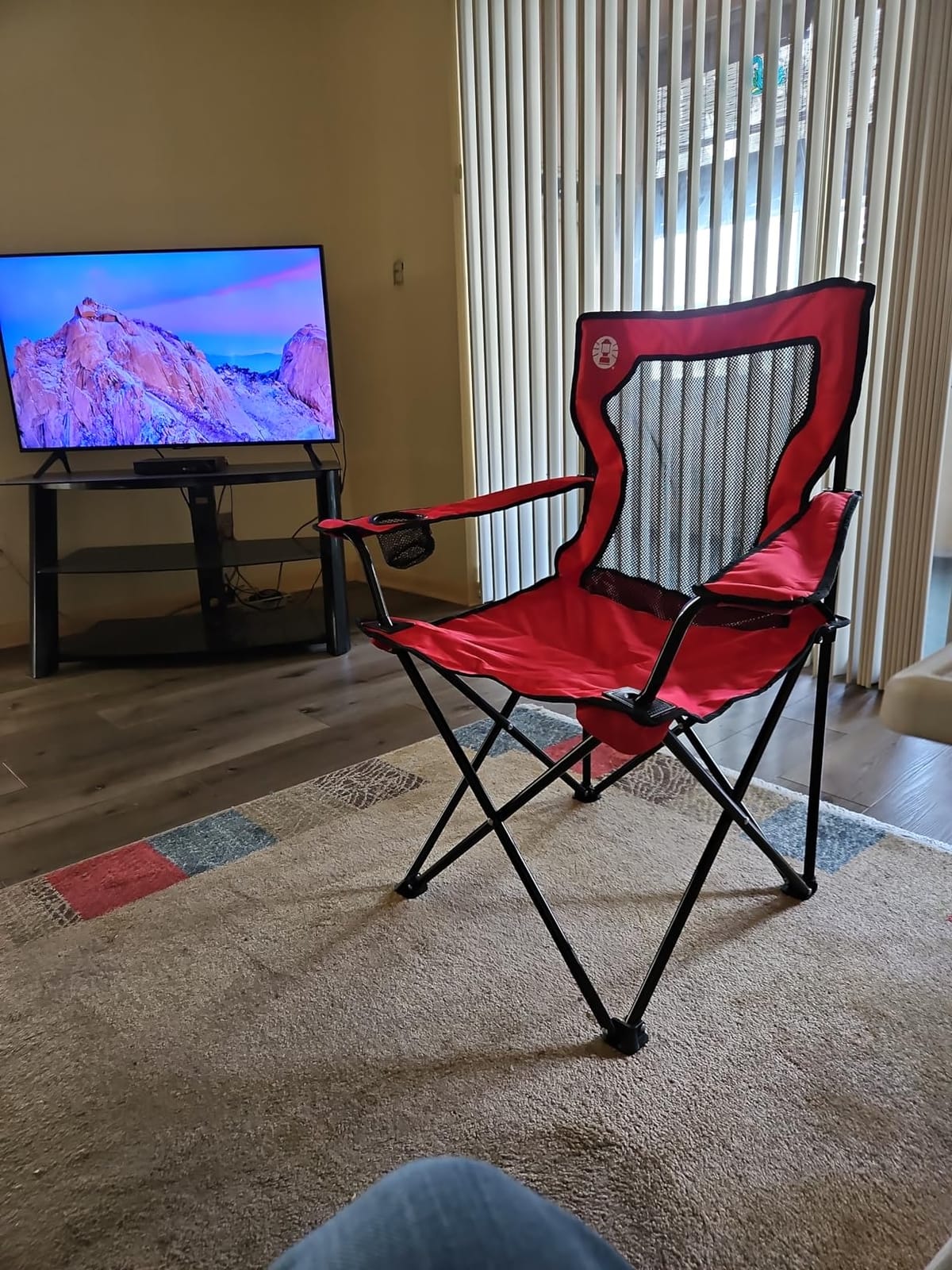 Coleman Broadband Mesh Quad Camping Chair with Carry Bag & Cup Holder, Cooling Mesh Back with Adjustable Arms, Great for Camping, Tailgating, Firepits, Patio customer photo 1
