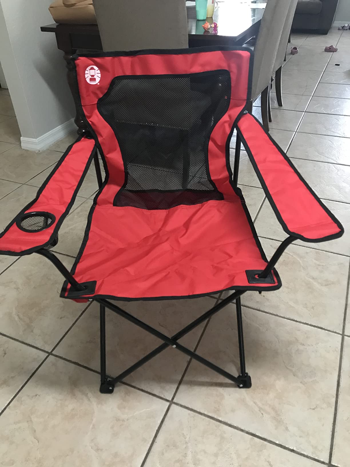 Coleman Broadband Mesh Quad Camping Chair with Carry Bag & Cup Holder, Cooling Mesh Back with Adjustable Arms, Great for Camping, Tailgating, Firepits, Patio customer photo 2