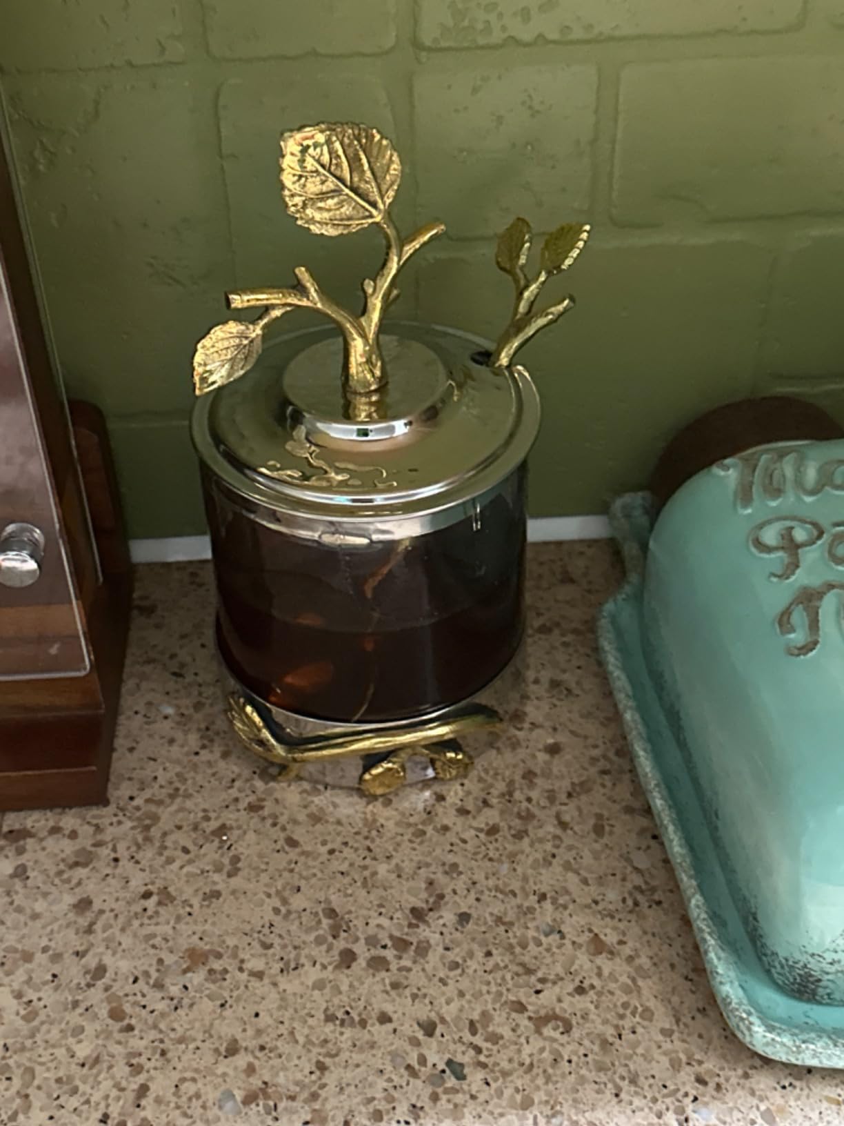Godinger Leaf Honey Jar with Spoon, Honey Dispenser, Sugar Canister customer photo 2