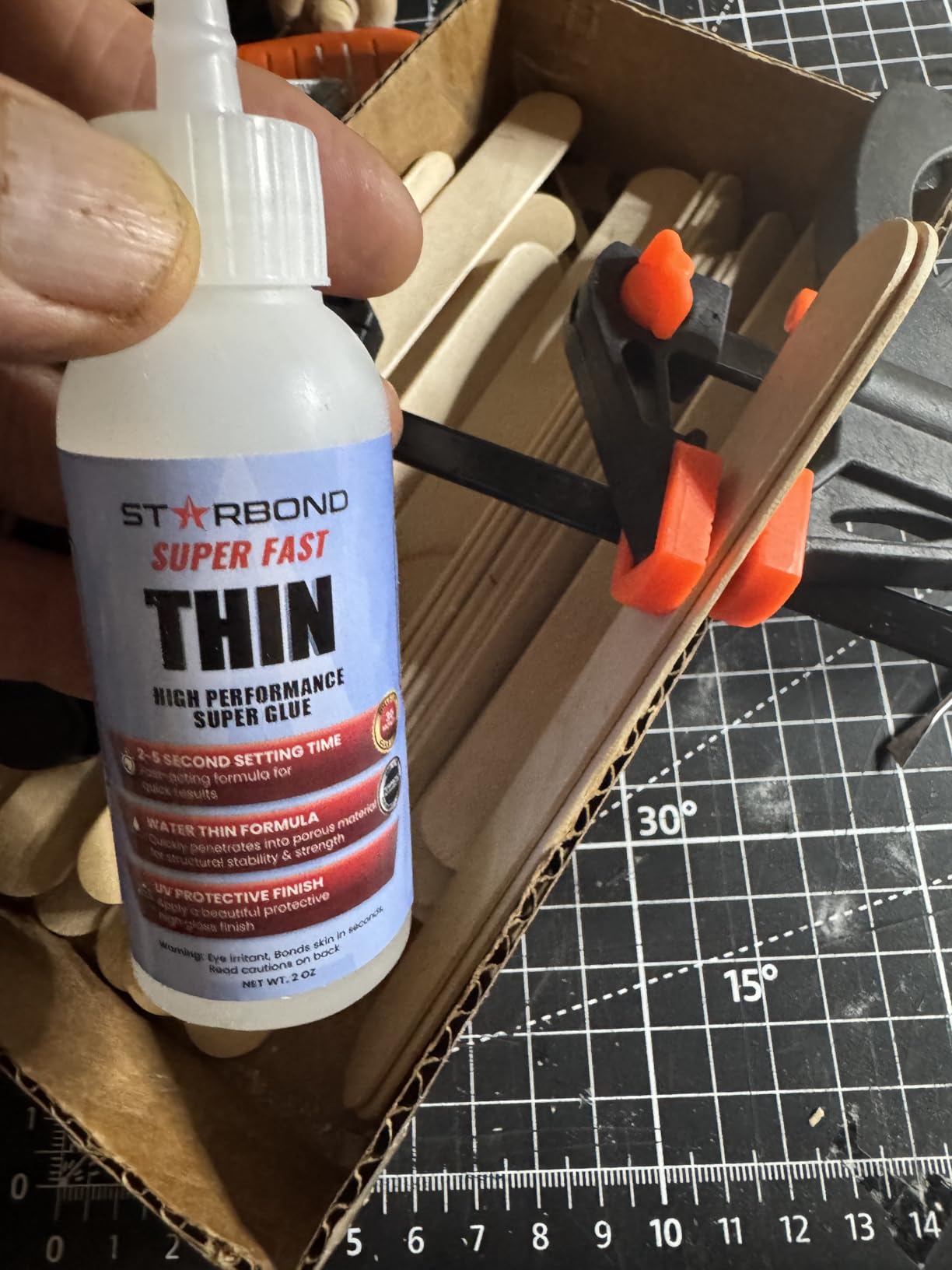 Starbond Super Fast Thin CA Glue - Super Glue Pro Kit with Precision Microtips Anti-Clog Cap & Extra Nozzles - Premium Cyanoacrylate Adhesive for Cracks, Joints, Woodturning, Hobby & Repairs, 2 oz customer photo 2