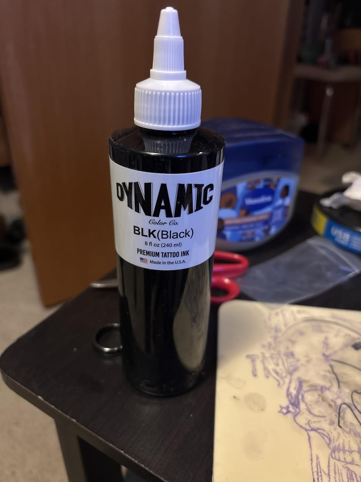 Dynamic Color Black Tattoo Ink, Made in USA Since 1990, 8 oz customer photo 2