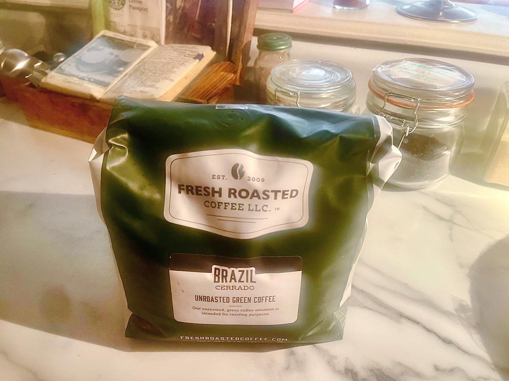 Fresh Roasted Coffee, Brazil Unroasted Green Coffee Beans for Home Roasting, Kosher, 5 lb (80 oz) customer photo 1