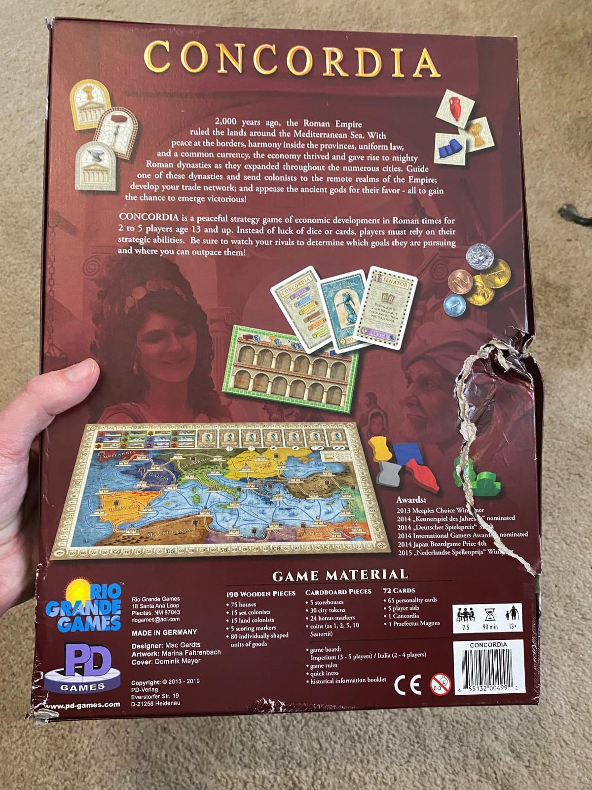 Rio Grande Games Concordia: Strategy Board Game, Economic Development, 2-5 Players, 90 Minutes customer photo 2