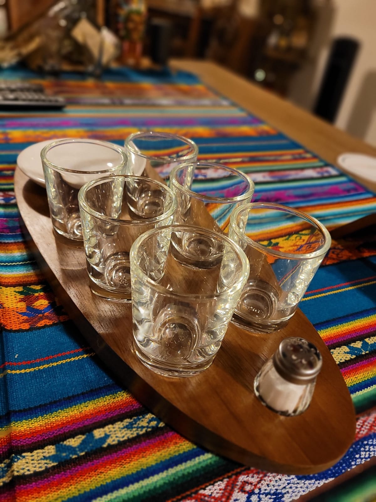 LEGACY - a Picnic Time brand - Cantinero Shot Glass Set with Tray - Tequilla Shot Glasses - Cocktail Serving Tray, (Acacia Wood) customer photo 1