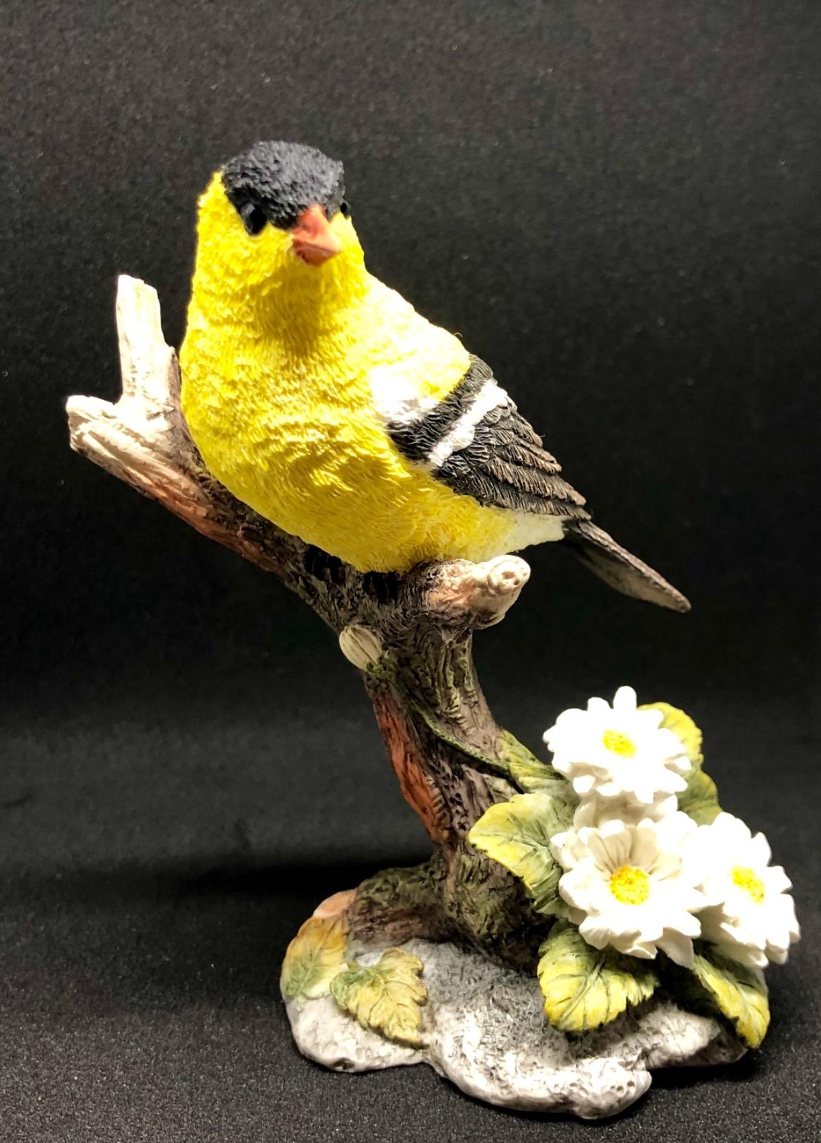 US 4.5 Inch Goldfinch Bird on Branch Decorative Statue Figurine, Yellow customer photo 1