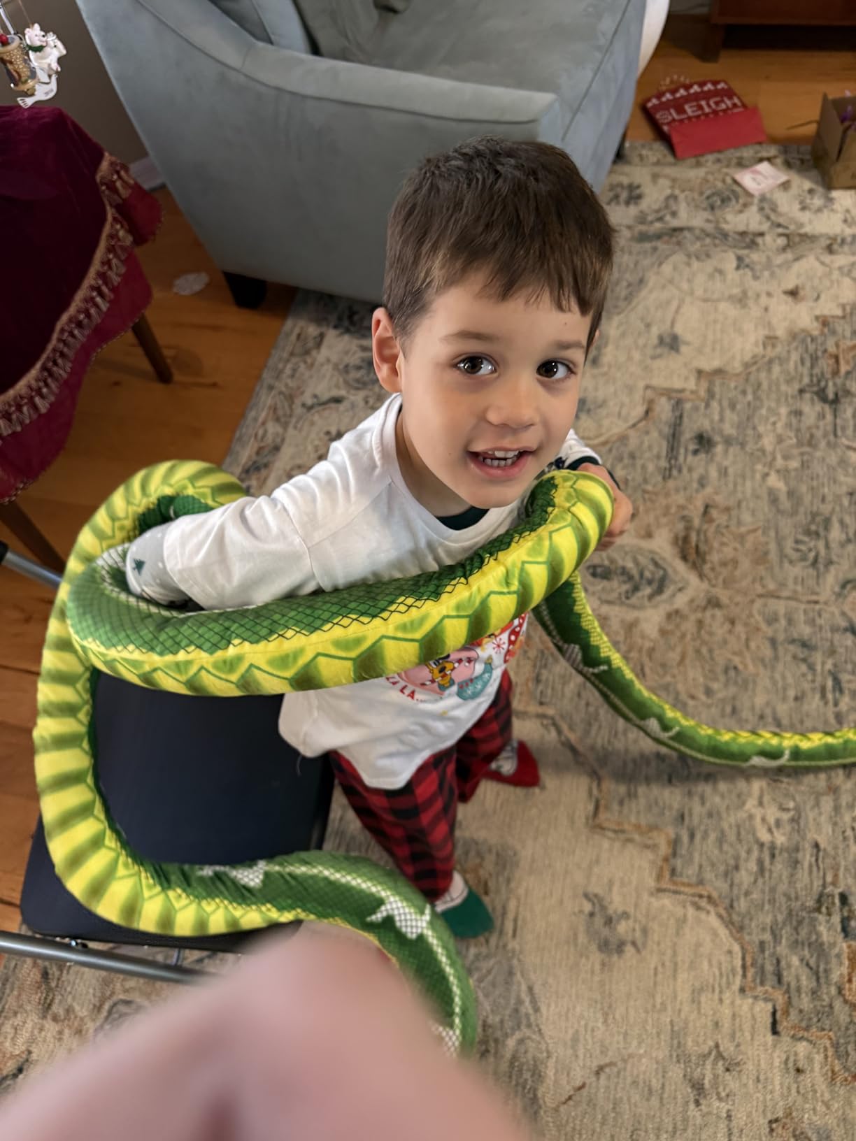 Melissa & Doug Giant Boa Constrictor - Lifelike Stuffed Animal Snake (Over 14 feet Long) customer photo 2