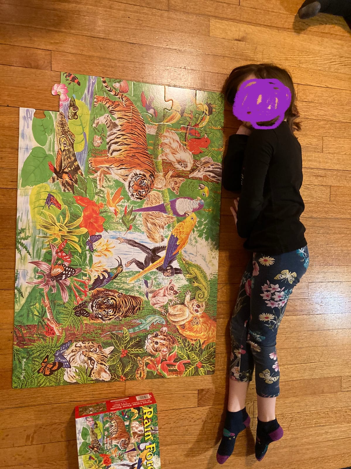 Melissa & Doug Rainforest Floor Puzzle, 48 pc Jumbo Jigsaw Puzzle, Educational Screen Free Activity for Toddler, Preschoolers and Kids Ages 3+ (2 x 3 Feet) - FSC Certified customer photo 2