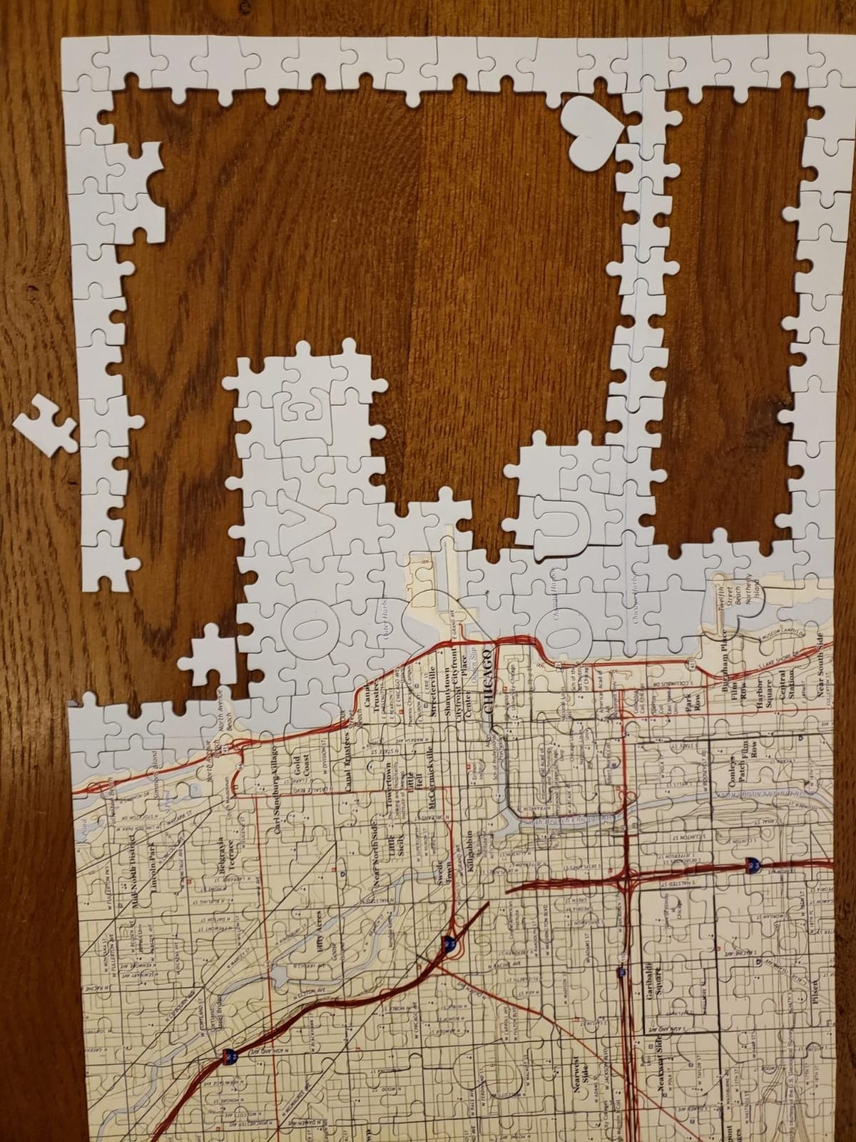 Personalized Map 'We First Met/Date' Custom Jigsaw Puzzle 400 Pieces Engagement Wedding Or Anniversary customer photo 2