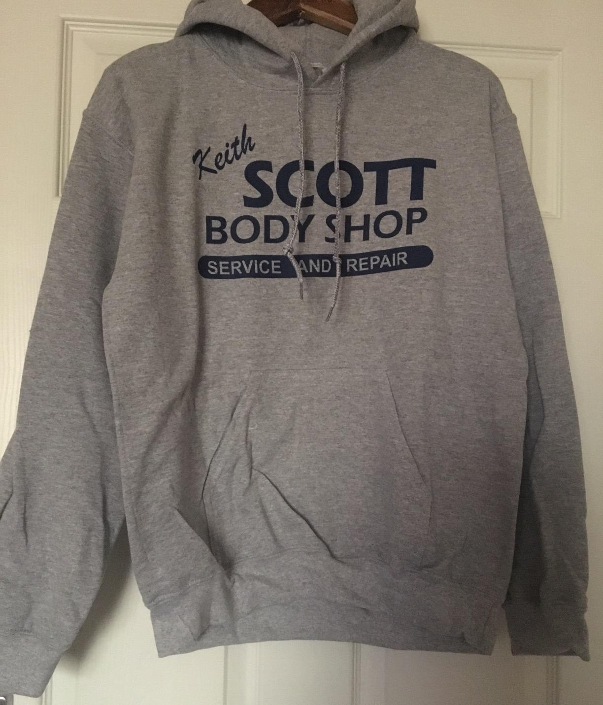 Keith Scott Body Shop - Tree Hill Ravens Pullover Hoodie, S, Ash customer photo 1