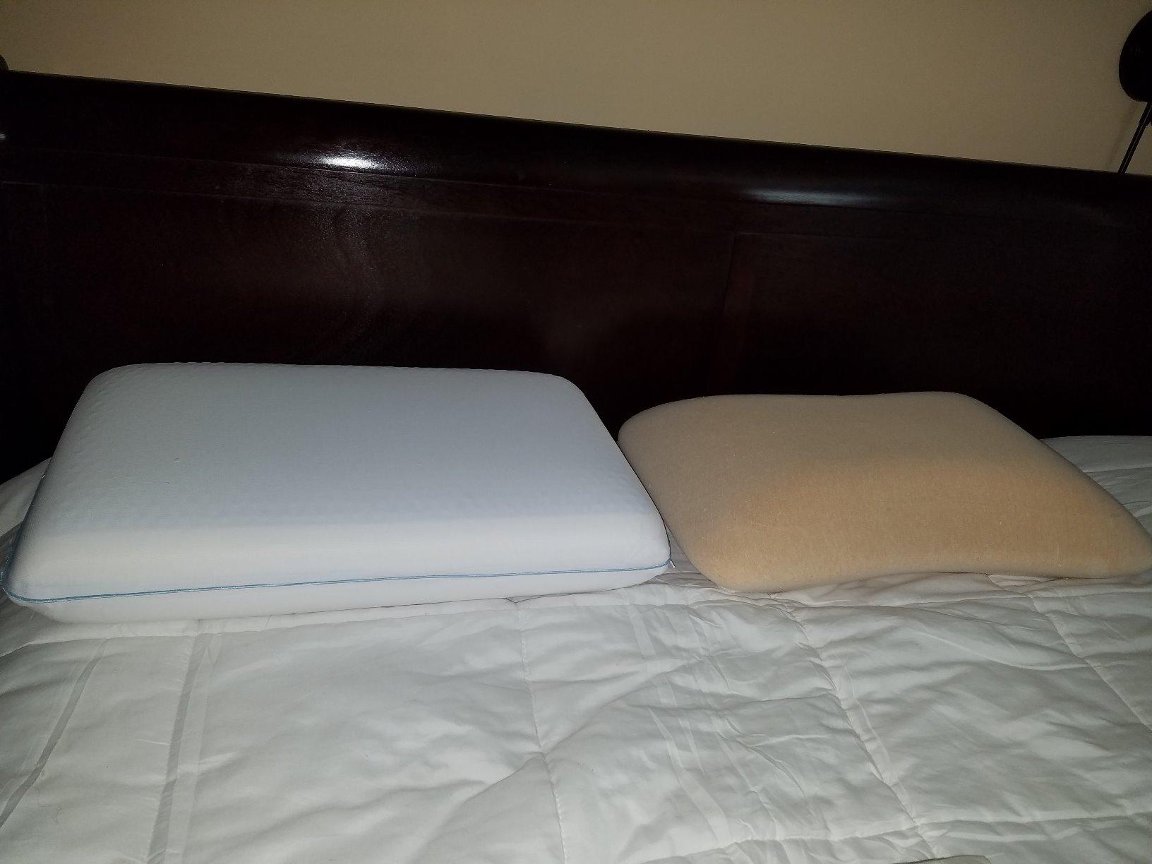 Cool Gel Cooling Pillow for Side Sleepers, Standard Size Memory Foam Pillow for Neck Pain Relief, Medium Firm Ergonomic Contour, Bed Pillows for Sleeping, Back Sleeper Neck and Shoulder Support customer photo 2