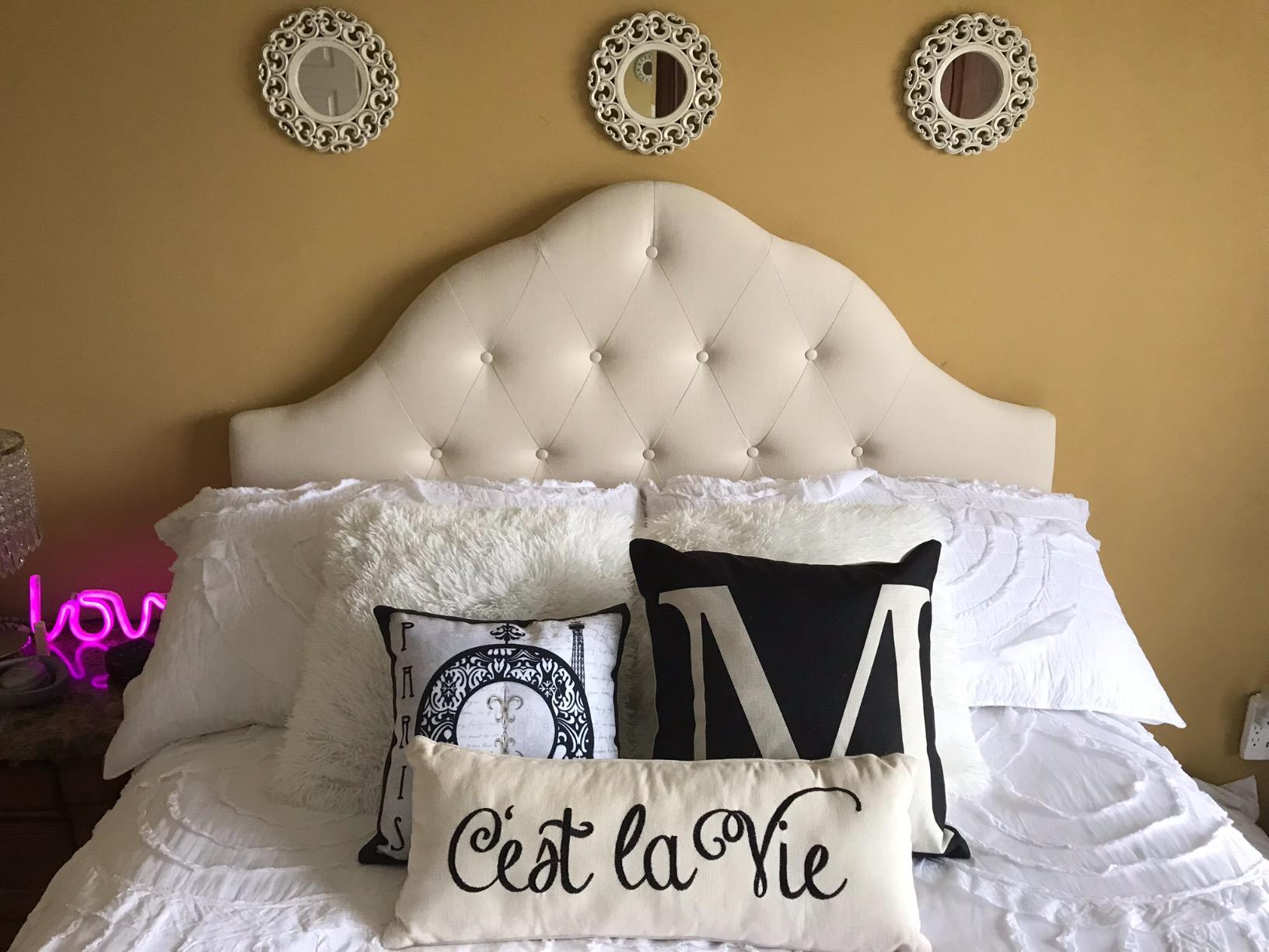 Modway Sovereign Tufted Button Linen Fabric Upholstered Queen Headboard in Beige customer photo 2