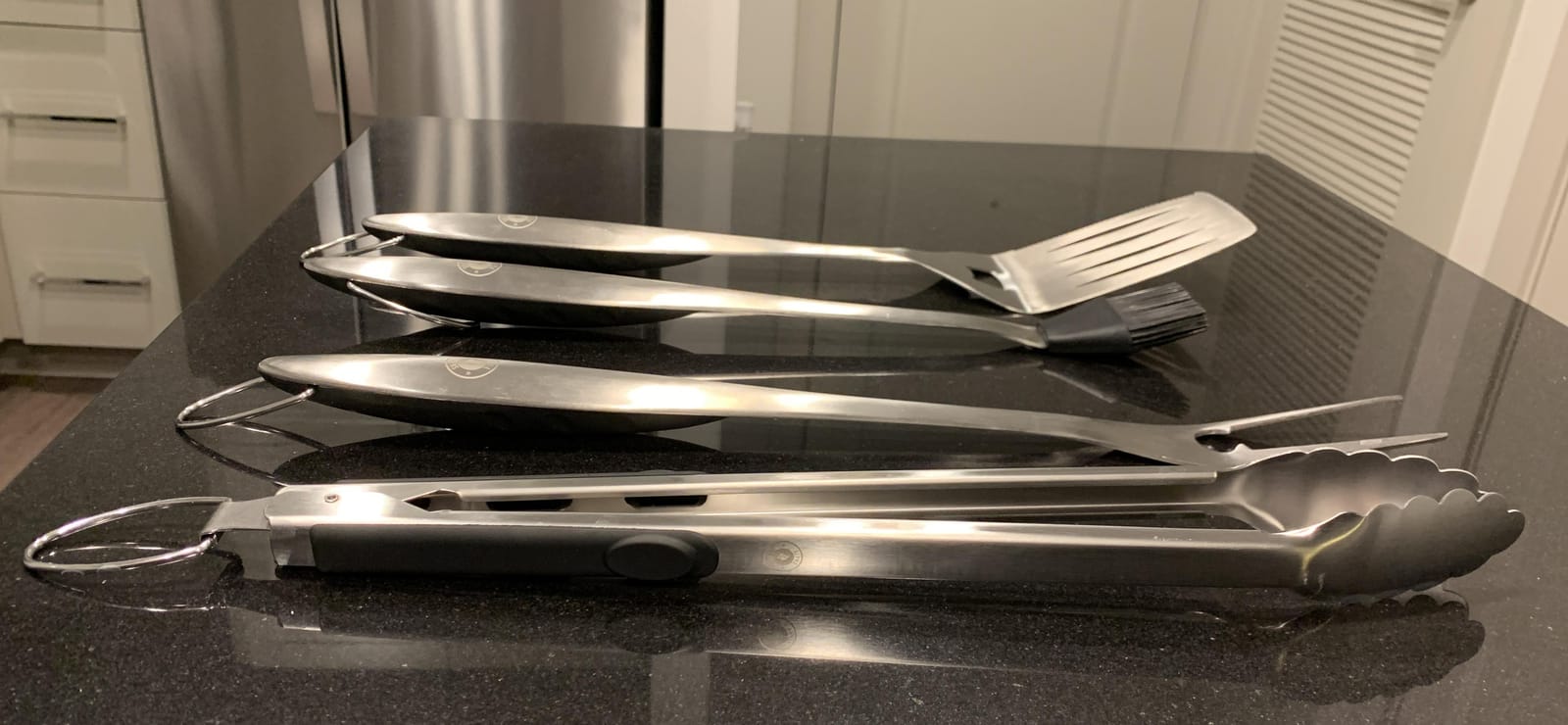 Alpha Grillers Grill Tools Set, BBQ & Grilling Accessories Outdoor Utensils | Heavy-Duty Stainless Steel Spatula, Fork, Brush & Tongs, Great BBQ Gift for Men customer photo 1