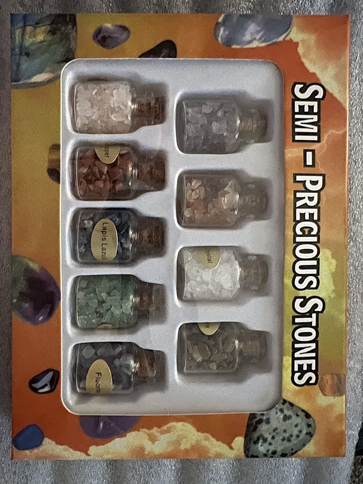SUNYIK 9 Mini Gemstone Bottles Chip Crystal Healing Tumbled Gem Reiki Wicca Stones Set customer photo 2