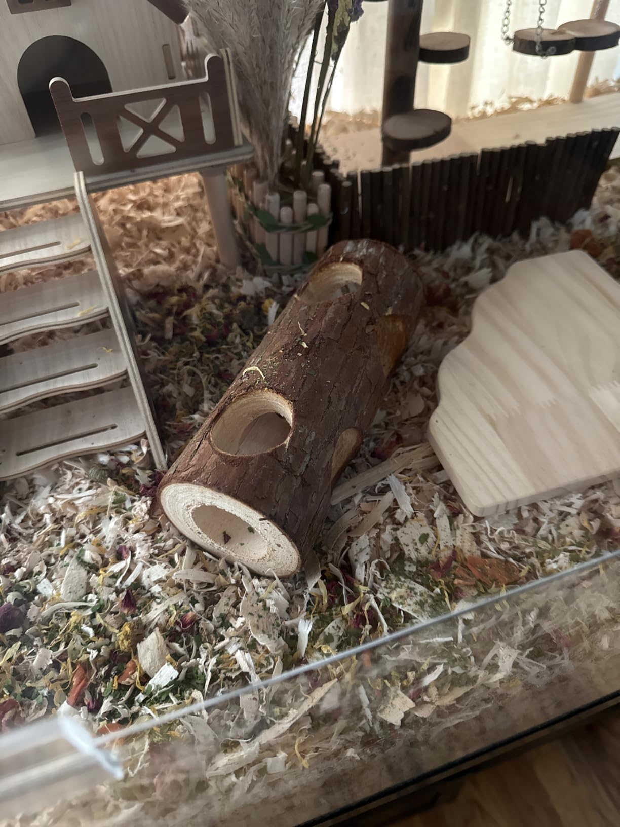 Niteangel Natural Wooden Hamster Mouse Tunnel Tube Toy Forest Hollow Tree Trunk customer photo 1