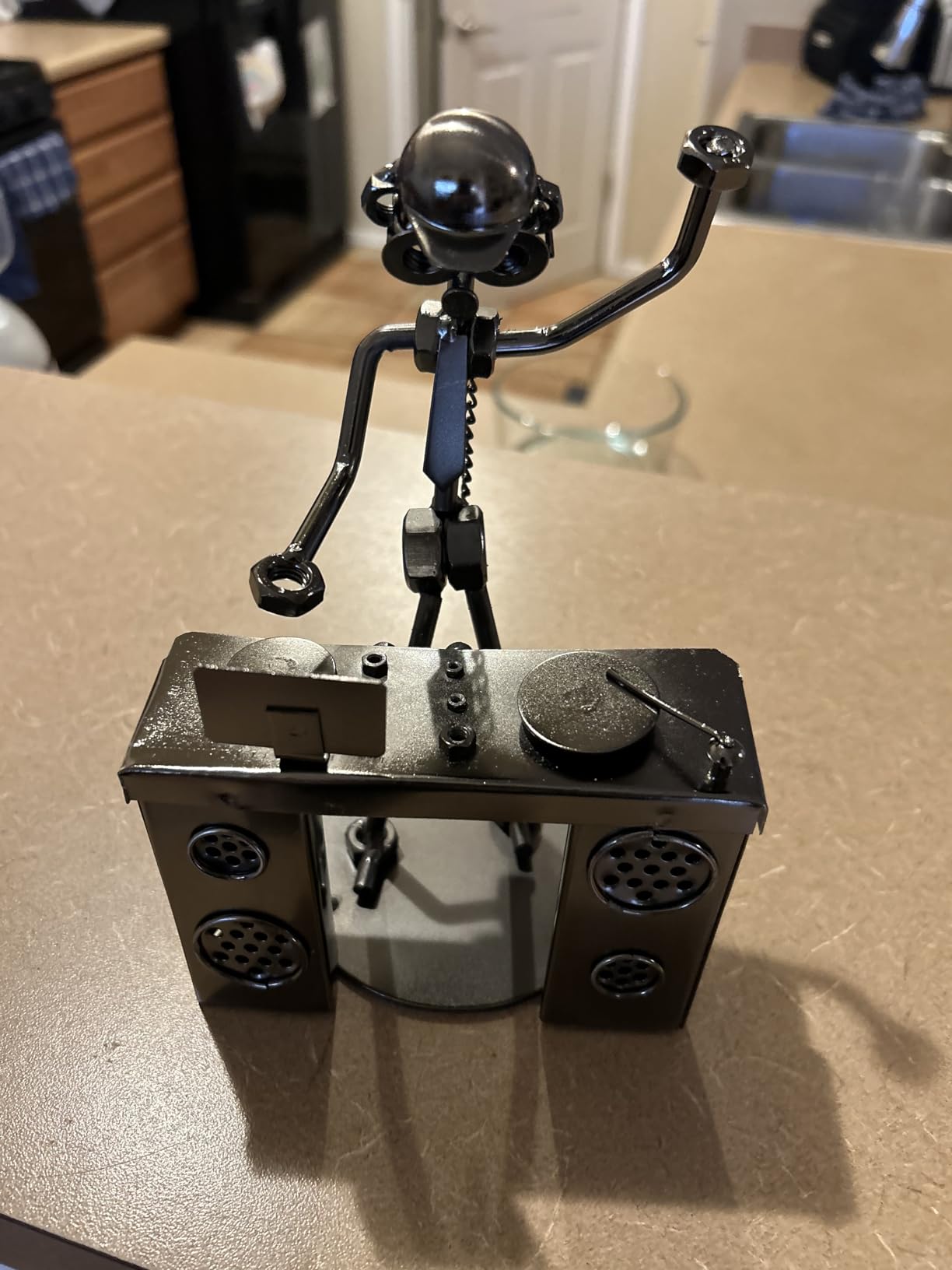 Broadway Gift Disc Jockey Figurine - Metal Spinner DJ Statue | Hand Crafted Silver Tone Steampunk Musician Decor for DJ's & Heavy Rock Music Fans customer photo 1