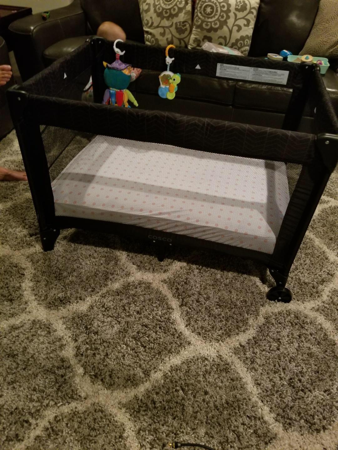 Cosco Funsport Compact Portable Playard, Lightweight, Easy Set up, Foldable Baby Playpen with Carry Bag, Elephant Squares customer photo 1