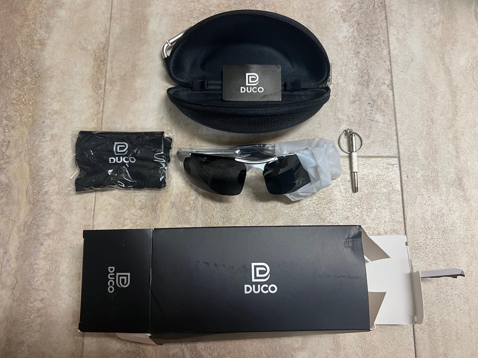 DUCO Mens Sports Polarized Sunglasses UV Protection Sunglasses for Men 8177 | Premium Al-Mg Frame–Lightweight, Sturdy, Anti-Slip, Wrap-Around, Polarized Lenses Cut Glare For Driving, Fishing, Hiking customer photo 1