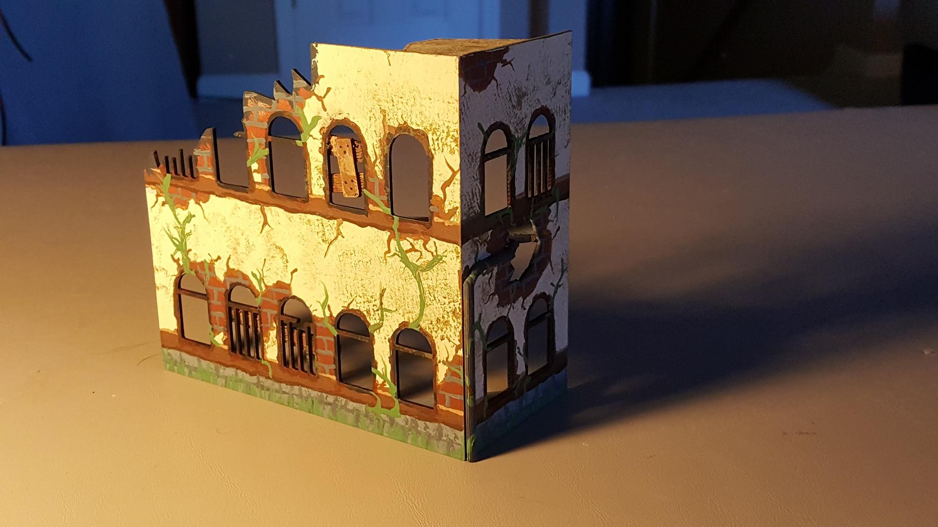 Ruined Building, Terrain Scenery for Tabletop 28mm Miniatures Wargame, 3D Printed and Paintable, EnderToys customer photo 1