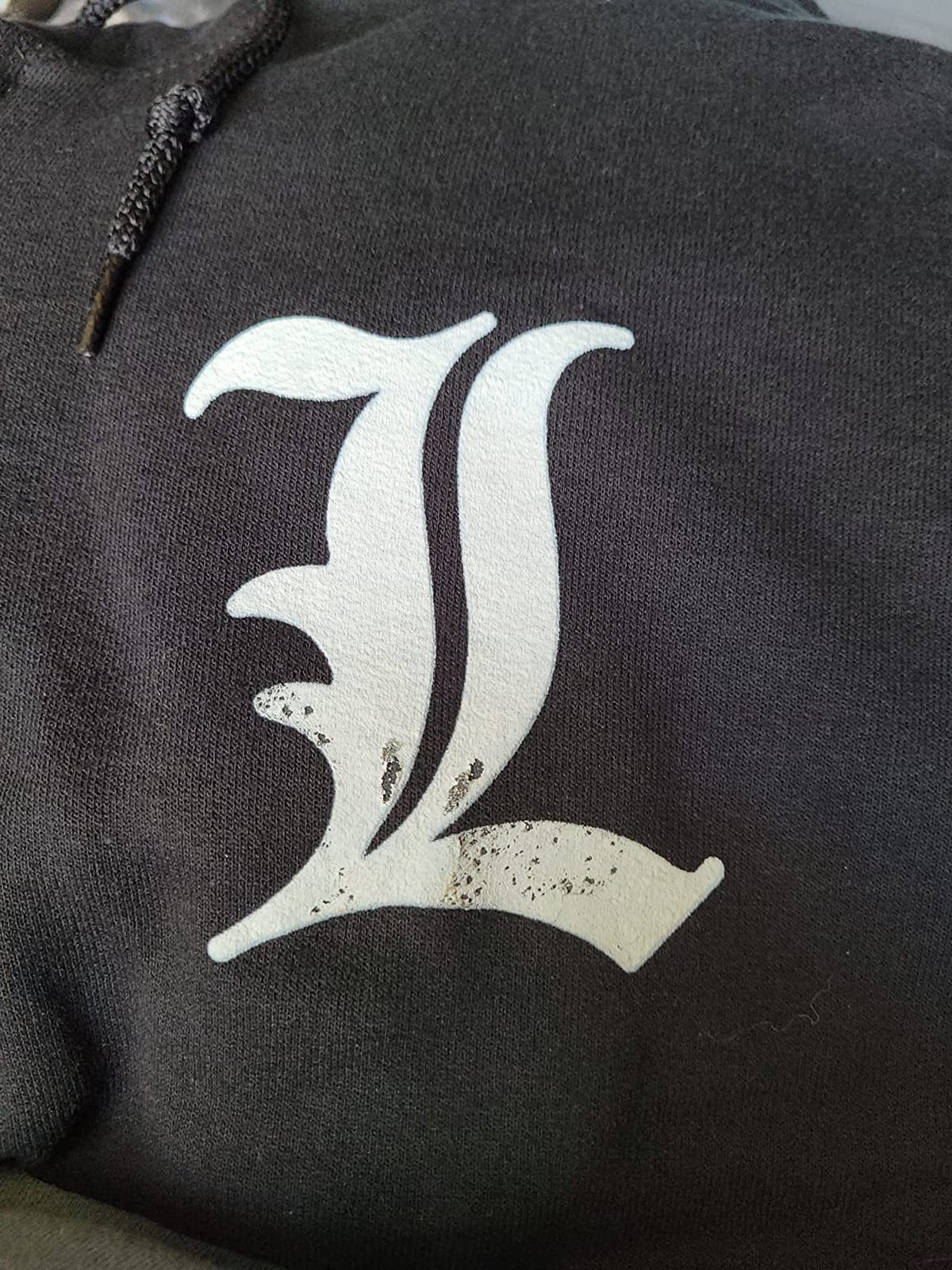 Ripple Junction Death Note L Chest Logo Ryuk Silhouette Adult Anime Full Zip Fleece Hoodie Officially Licensed customer photo 2