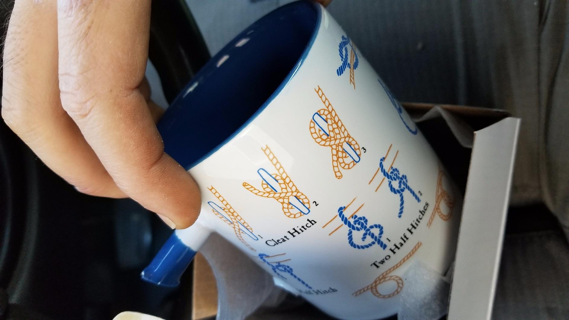 The Unemployed Philosophers Guild How To Tie Knots Mug - Learn to Make 8 Different Knots Over Coffee, Comes in a Gift Box, Rope Included, 12 oz customer photo 1