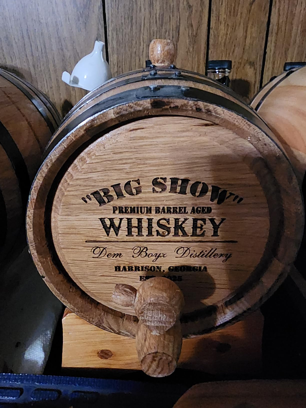 Personalized 1 Gallon Oak Aging Barrel with Wood Stand, Bung & Spigot customer photo 1