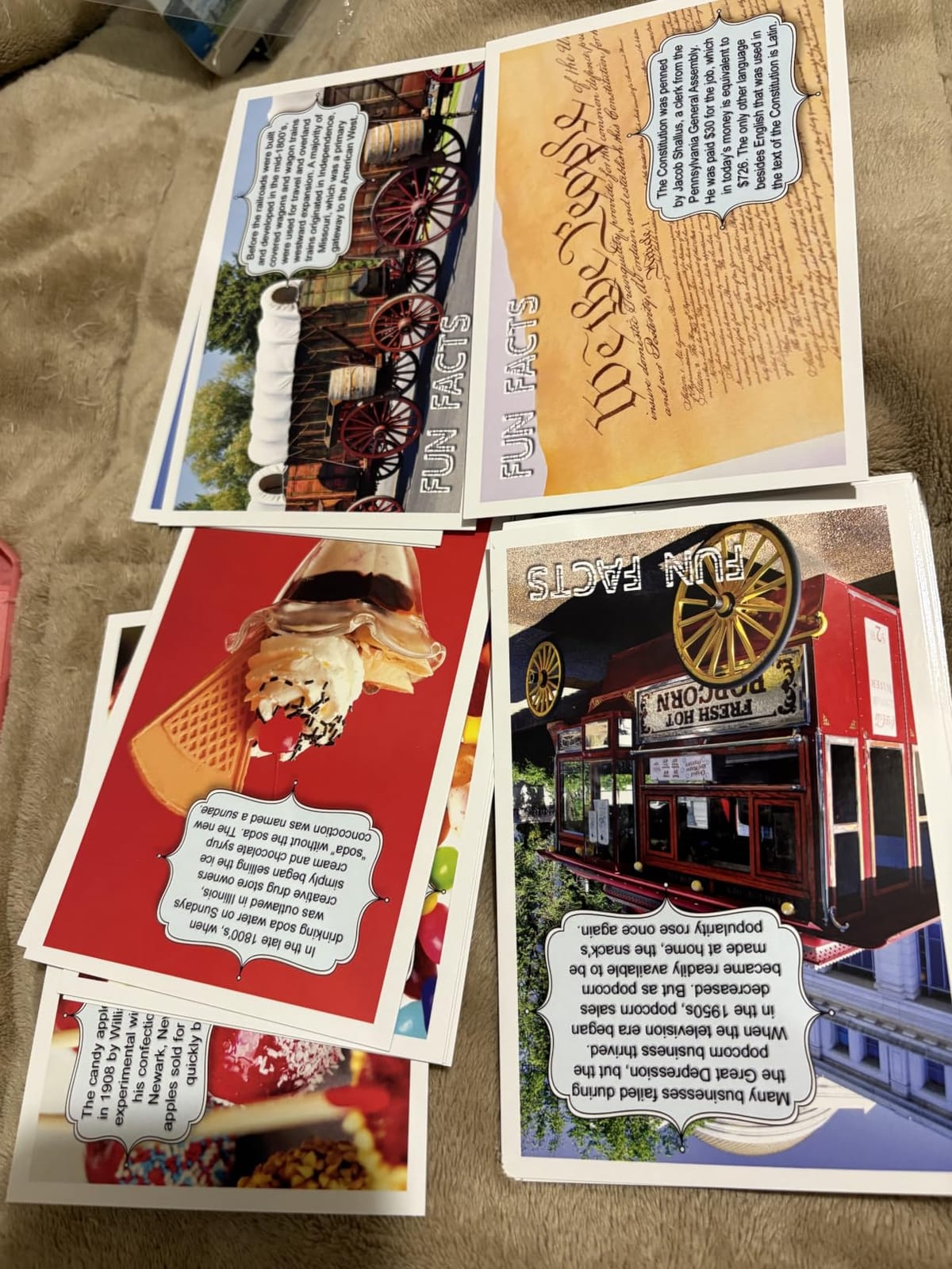 AMERICANA FUN FACTS postcard set of 20 postcards. Iconic America and American culture post card variety pack. Made in USA. customer photo 2