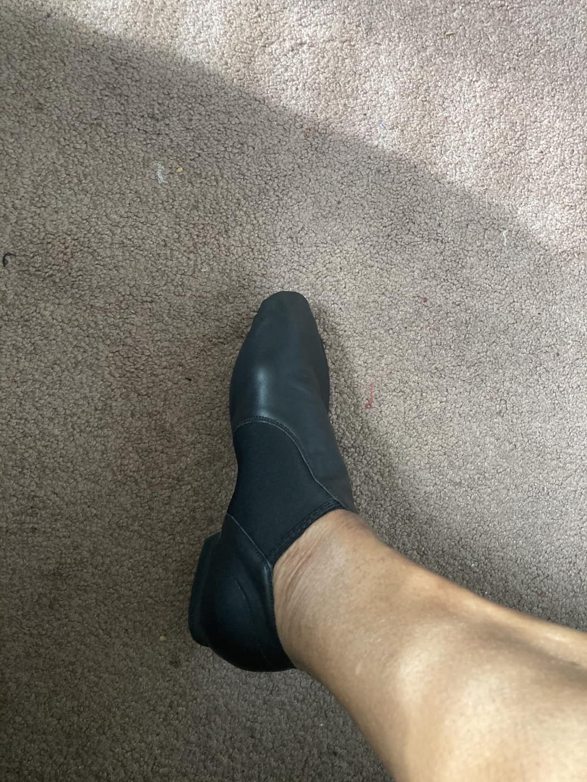 Linodes Leather Upper Jazz Shoe Slip-on for Women and Men's Dance Shoes customer photo 2