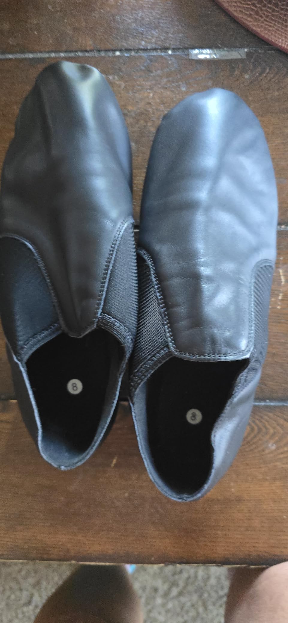 Linodes Leather Upper Jazz Shoe Slip-on for Women and Men's Dance Shoes customer photo 1
