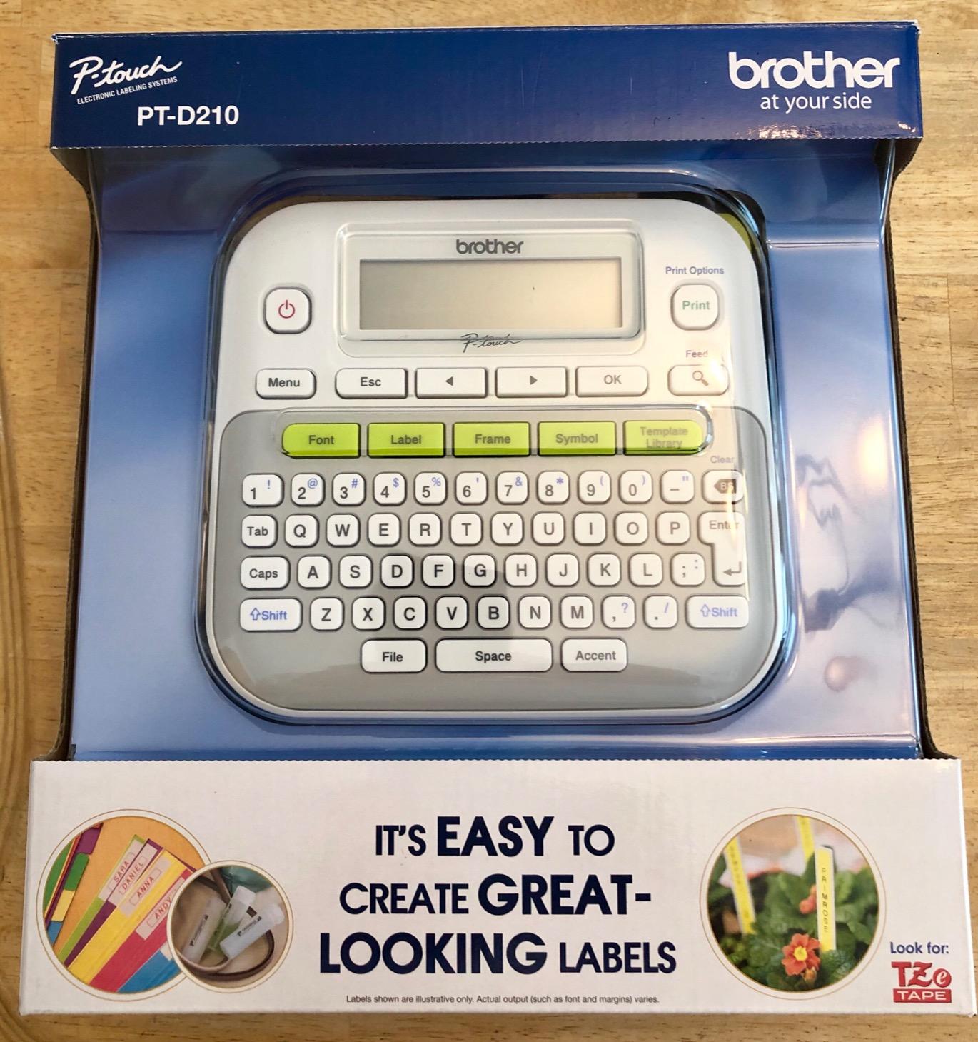 Brother P-touch, PTD210, Easy-to-Use Monochrome Label Maker, One-Touch Keys, Multiple Font Styles, 27 User-Friendly Templates, White customer photo 2