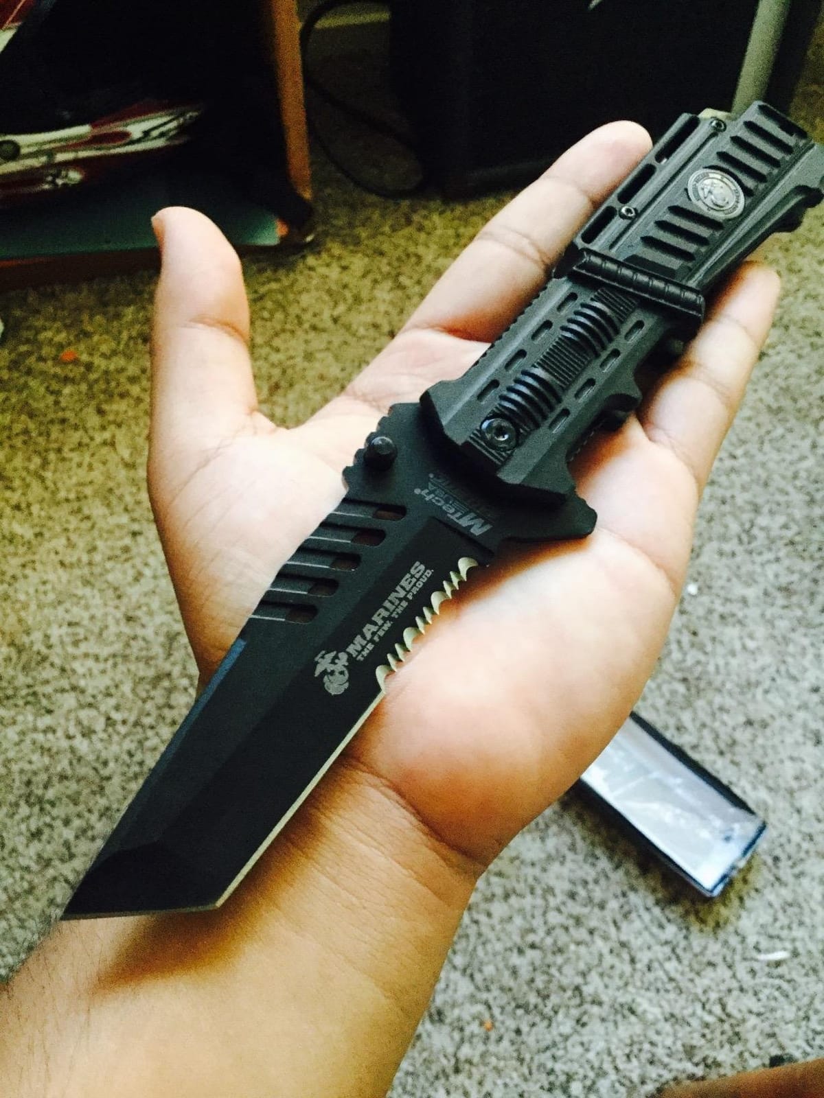 Snake Eye Tactical Officially Licensed USMC U.S Marines Corps Military Assisted Folding Pocket EDC Knife (Black-1001) customer photo 1