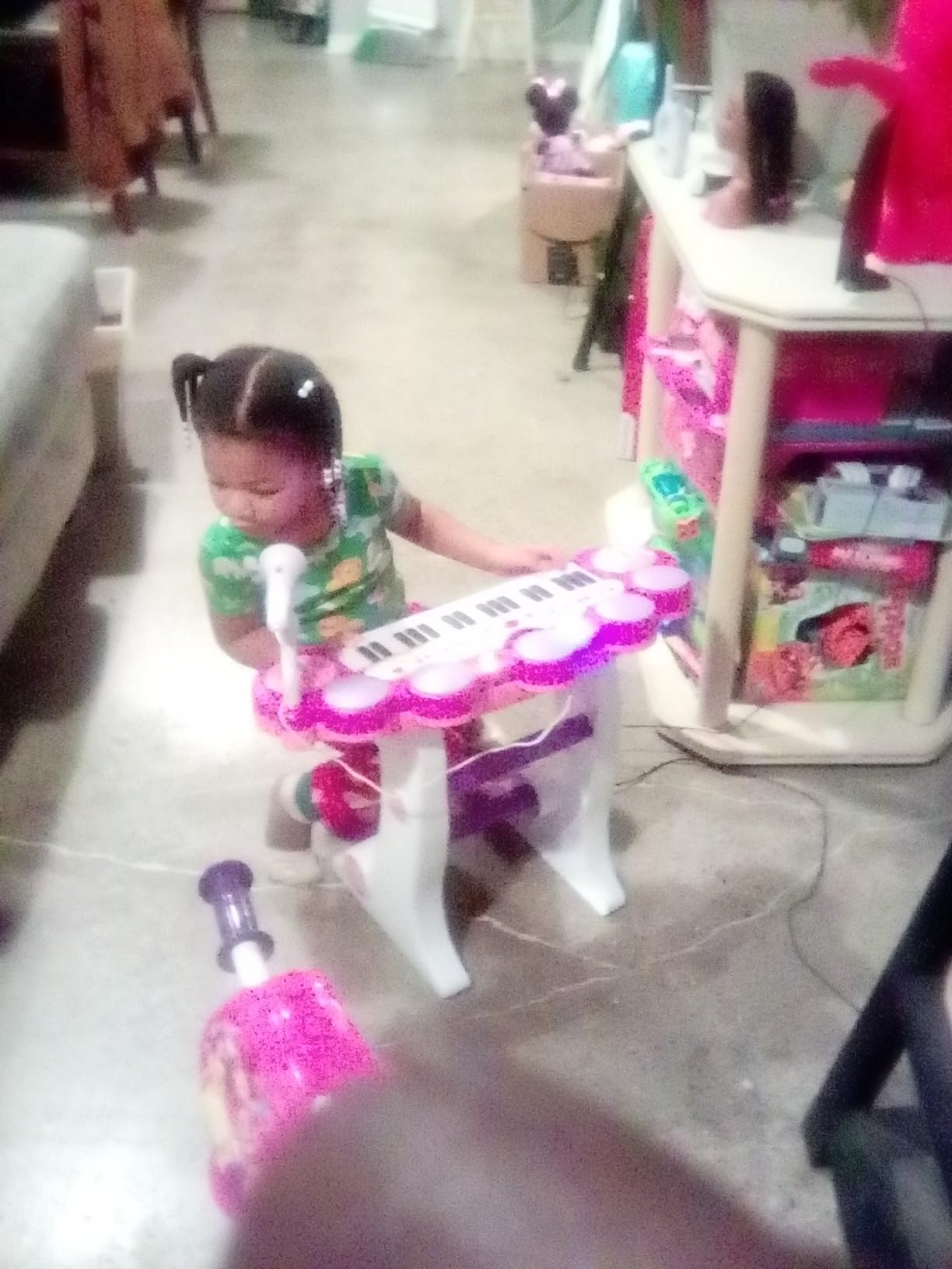 Best Choice Products 37-Key Kids Electronic Musical Instrument Piano Learning Toy Keyboard w/ Multiple Sounds, Lights, Microphone, Stool - Pink customer photo 2
