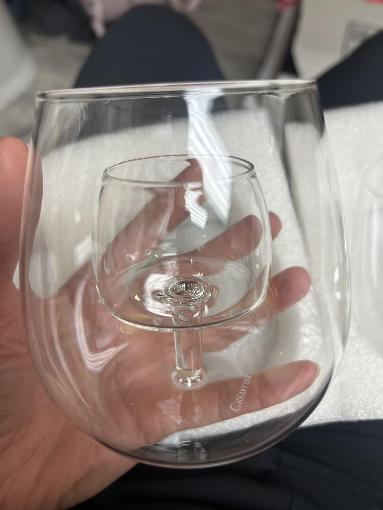 Stemless Aerating Wine Glasses (Set of 2) by Chevalier Collection - Patented Built-in Aerator customer photo 2