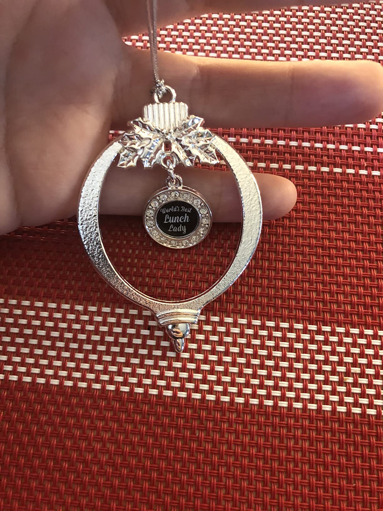 Inspired Silver - Crossing Guard - Silver Christmas Ornament - Circle Charm Christmas Tree Ornament with Cubic Zirconia - Holiday Hanging Decoration customer photo 2