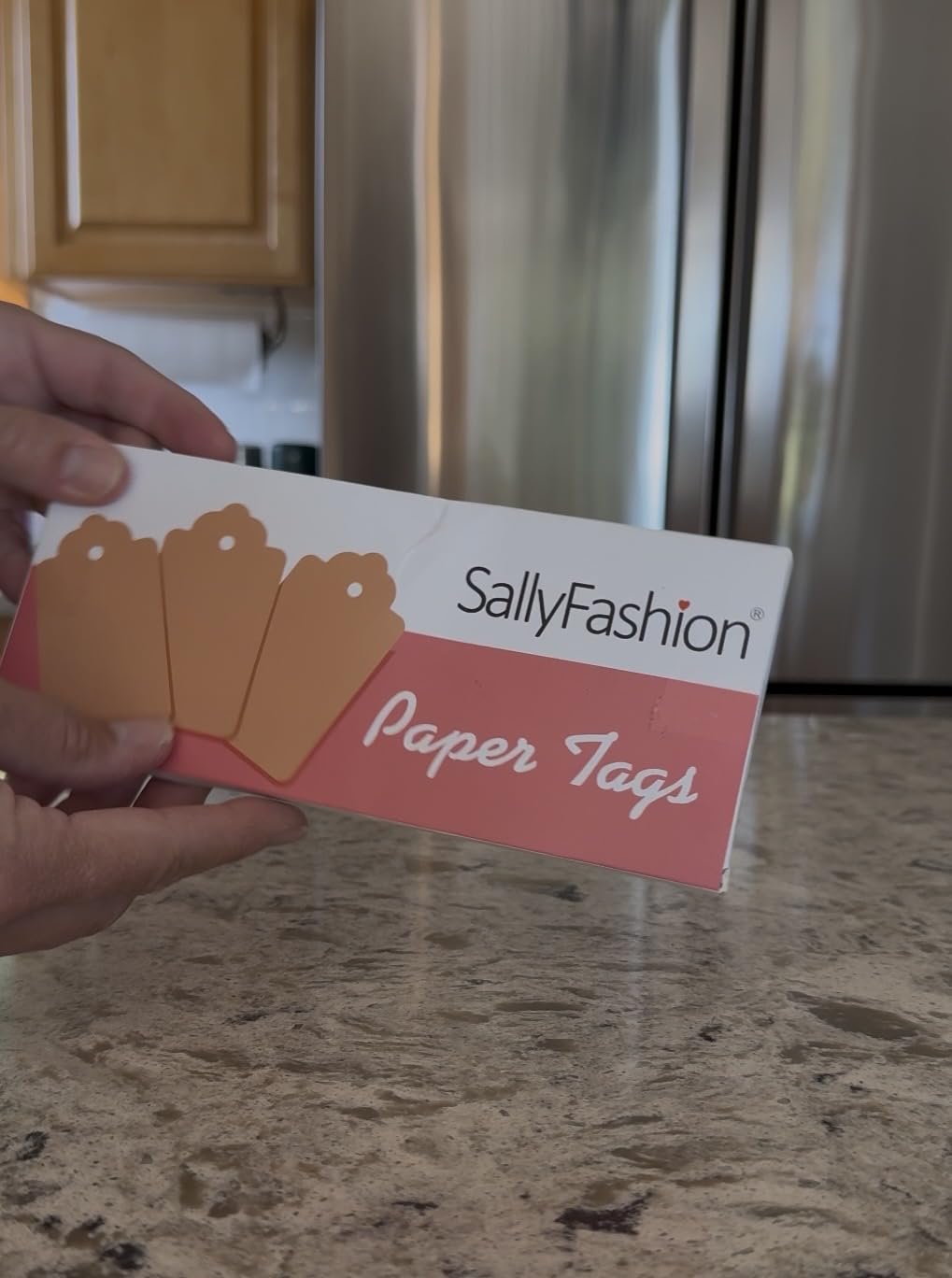 SALLYFASHION 100PCS Gift Tags with String Attached, Kraft Paper Hang Tags customer photo 1