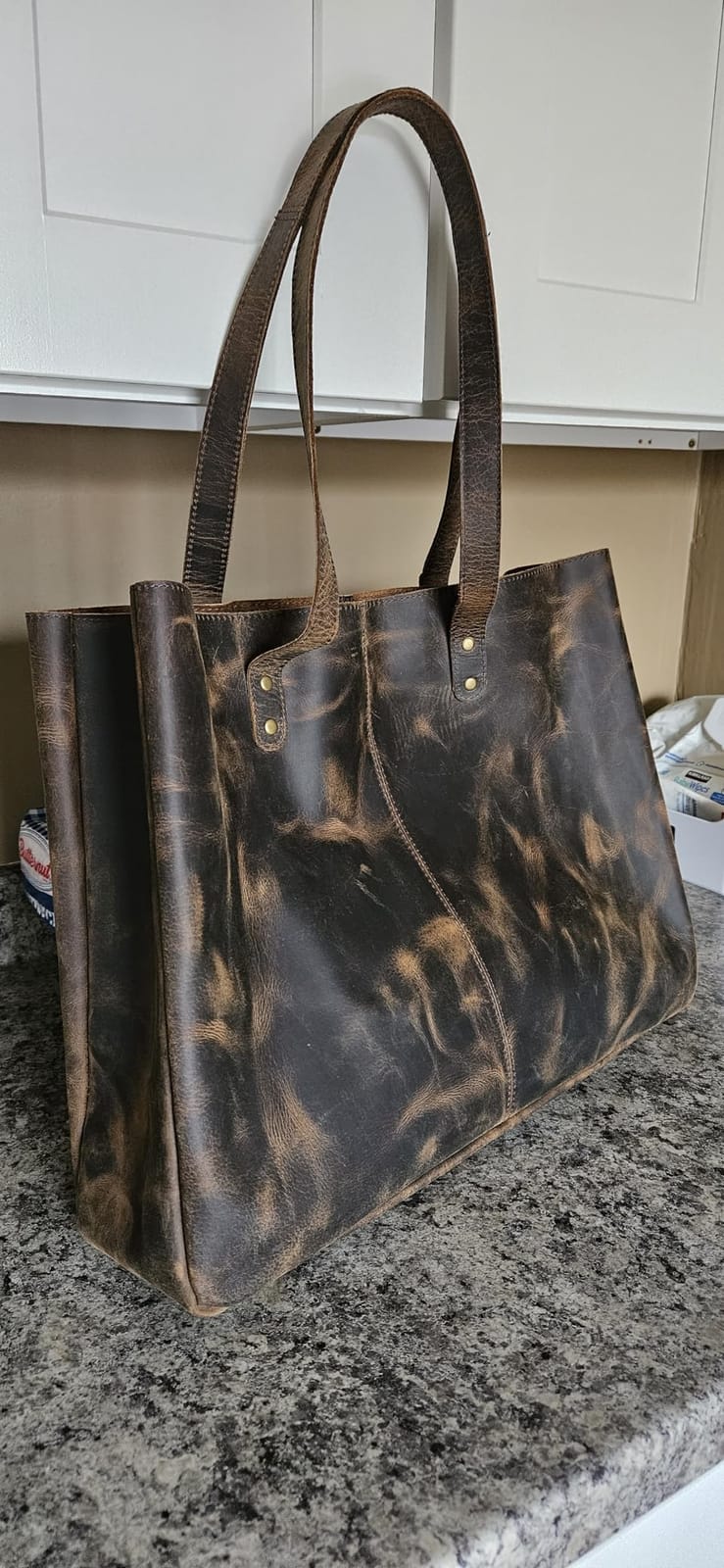 KomalC Leather Tote Bag for Women, Travel Shopping Satchel Handbag customer photo 1