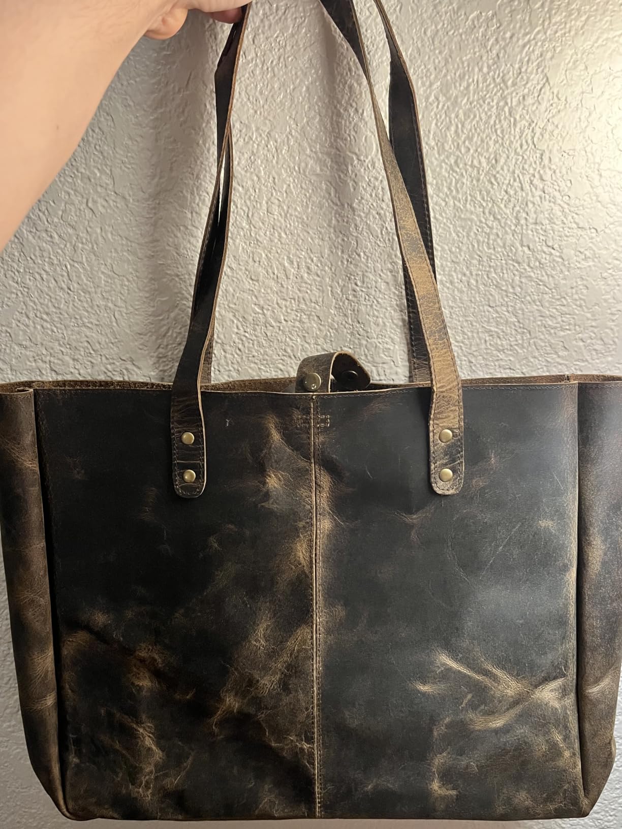 KomalC Leather Tote Bag for Women, Travel Shopping Satchel Handbag customer photo 2