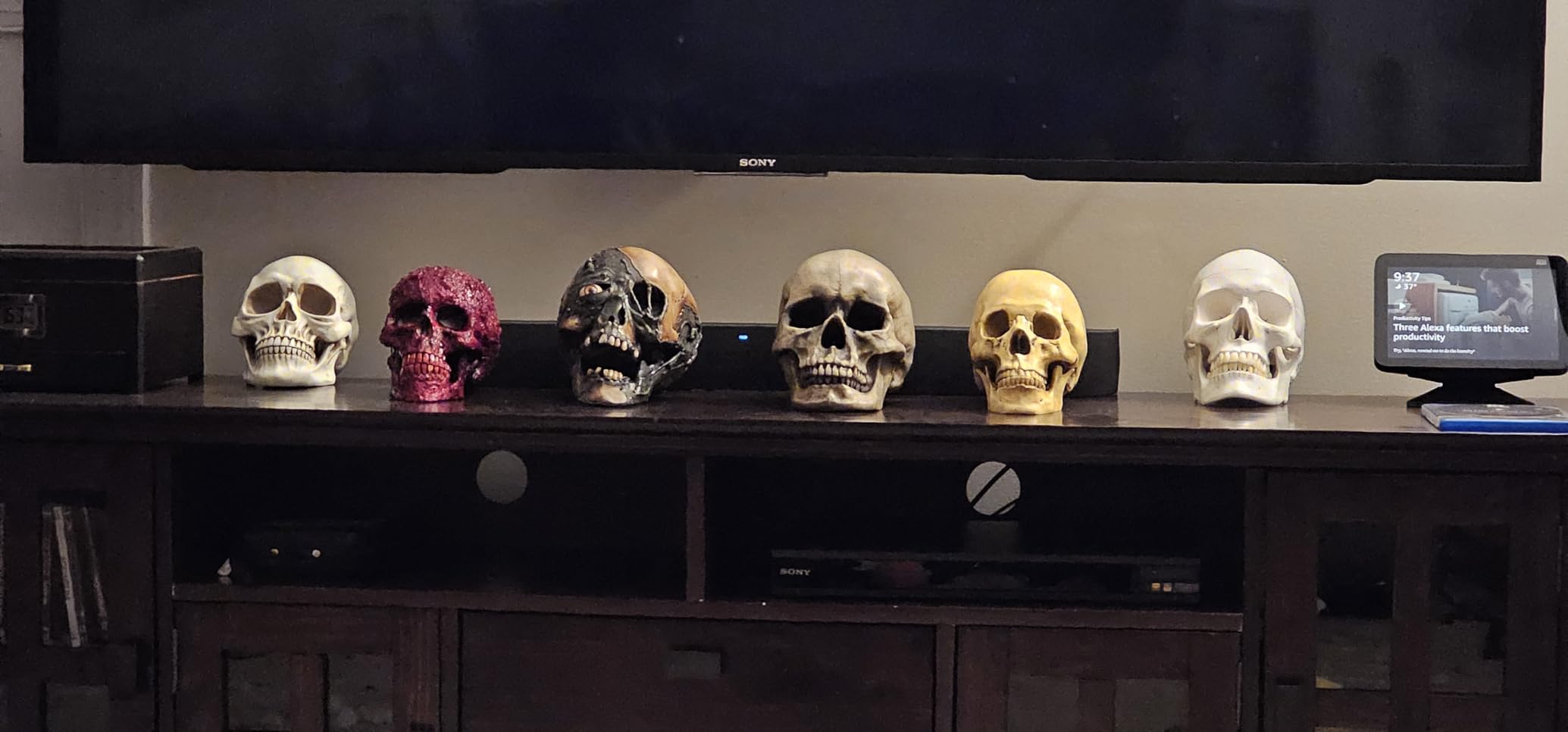 READAEER Resin Skull, Human Head Model for Home Decoration, Halloween Statue, Skull Model for Bookshelf and Desktop customer photo 2