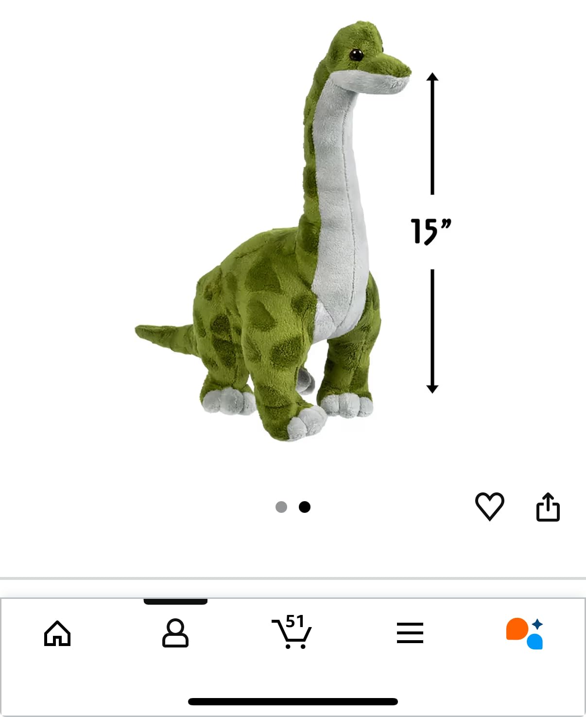 Rhode Island Novelty 15-inch Wide Animal Den Brachiosaurus Plush, 15
