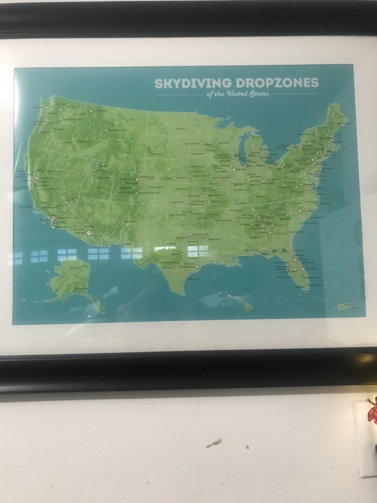 US Skydiving Dropzones Map 18x24 Poster (Tan & Slate Blue) customer photo 1