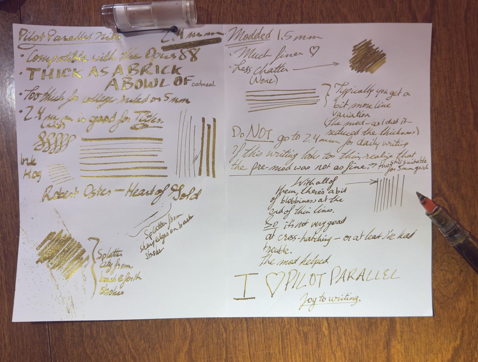 Pilot Parallel 4 Nib Calligraphy Pen Set, 1.5mm, 2.4mm, 3.8mm & 6.0mm Nibs, Includes 4 Black & 4 Red Ink Cartridges (90078) customer photo 1