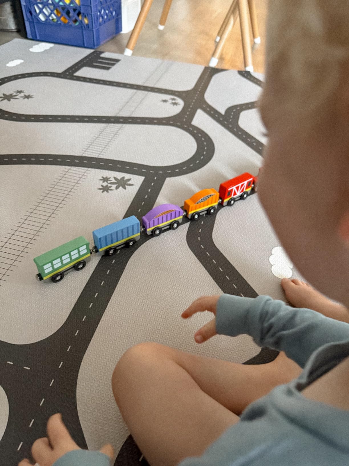 Melissa & Doug Wooden Train Cars, 8-Piece Magnetic Train Set with Toy Storage Tray, Steam Engine, Caboose, Coal & Passenger Cars, Montessori-Inspired Pretend Play Toys for Kids Ages 3+ customer photo 1