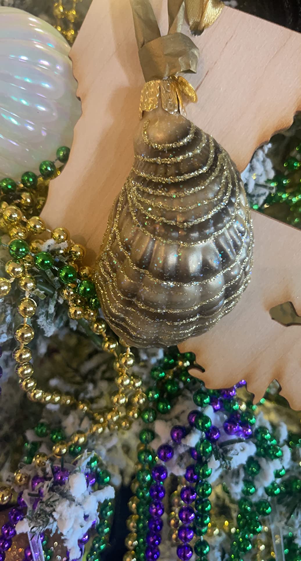 Old World Christmas Oyster with Pearl Glass Blown Ornament for Christmas Tree, Handcrafted Holiday Decoration, Seashell Collection customer photo 1