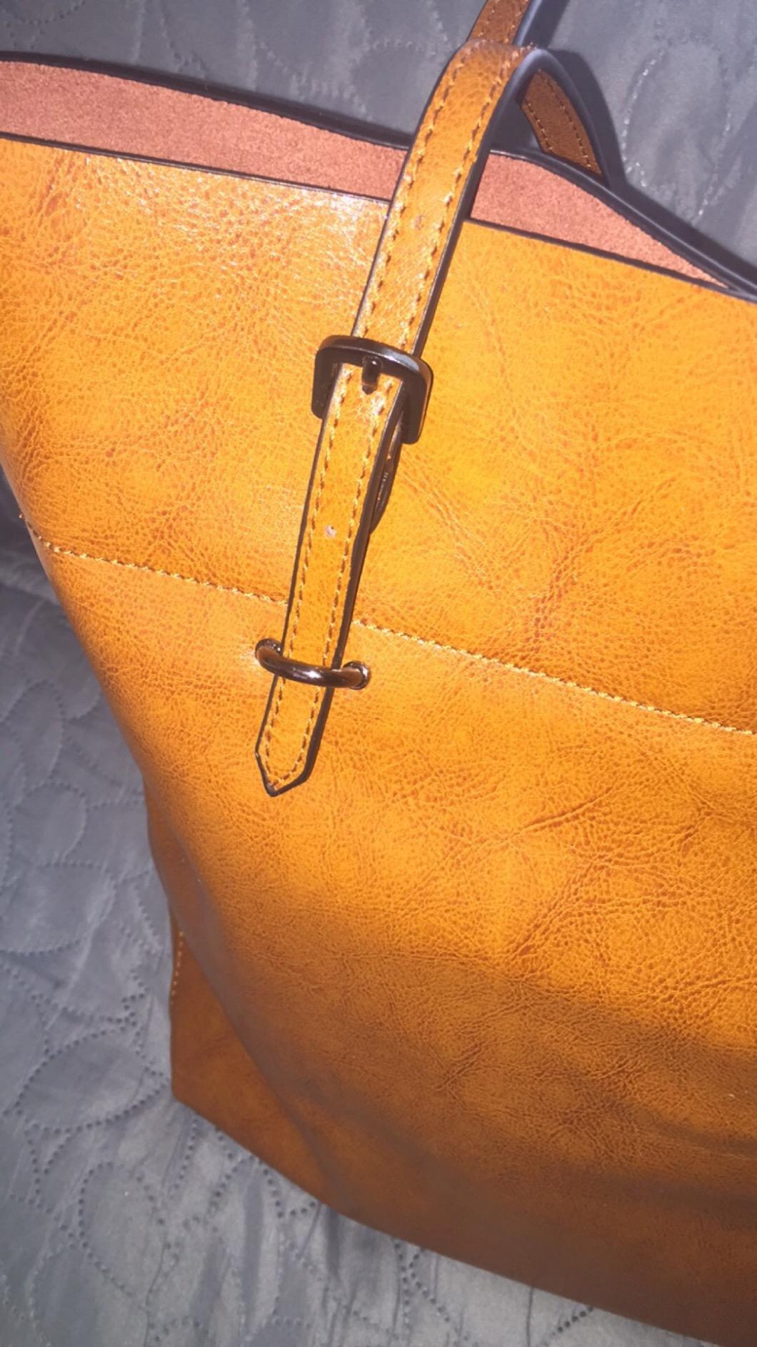 S-ZONE Vintage Genuine Leather Tote Shoulder Bag Handbag Big Large Capacity 2.0 customer photo 1