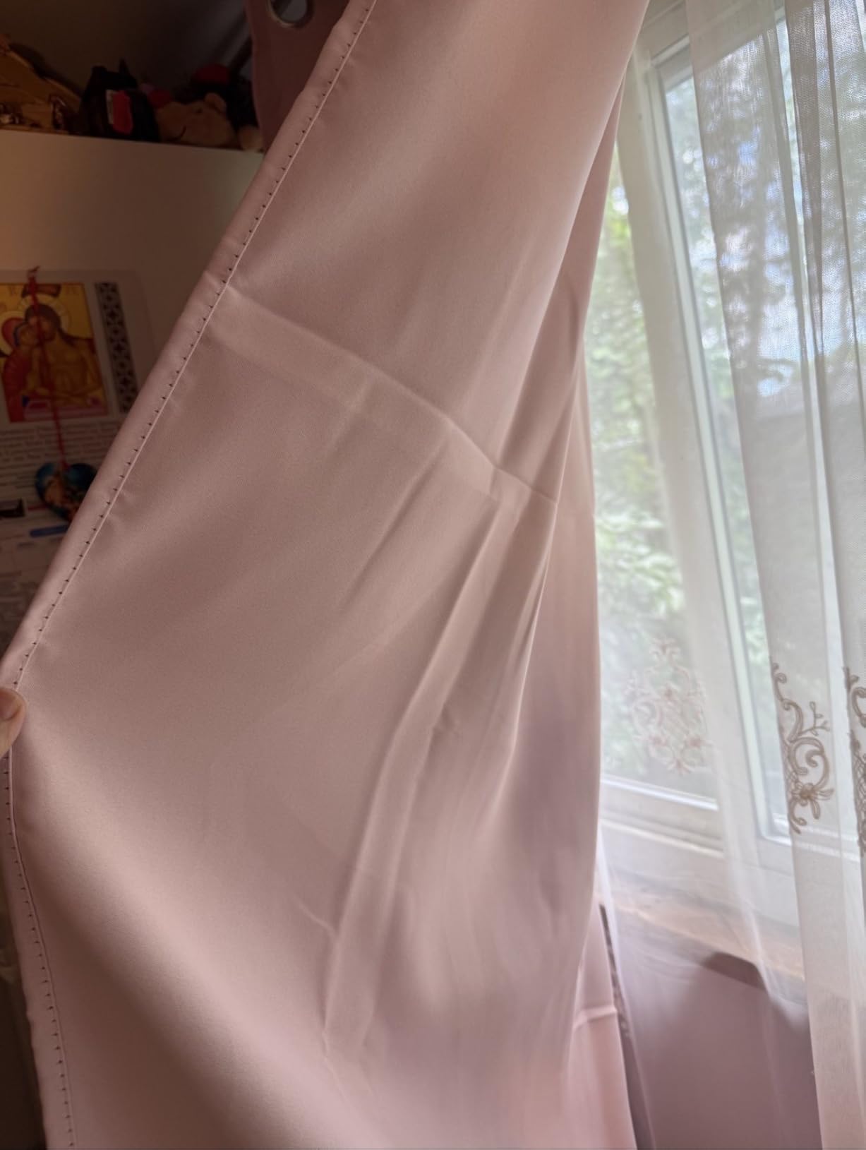 NICETOWN Noise Reducing Blackout Curtains, 2 Panels, 42 x 84-inch, Grey customer photo 2