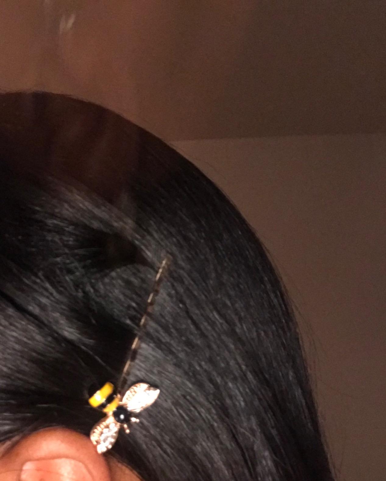 yueton Pack of 4 Women Honeybee Metal Hairpin Bee Crystal Hair Side Clip Barrette Bobby Pin Hairpin Hair Accessories customer photo 2