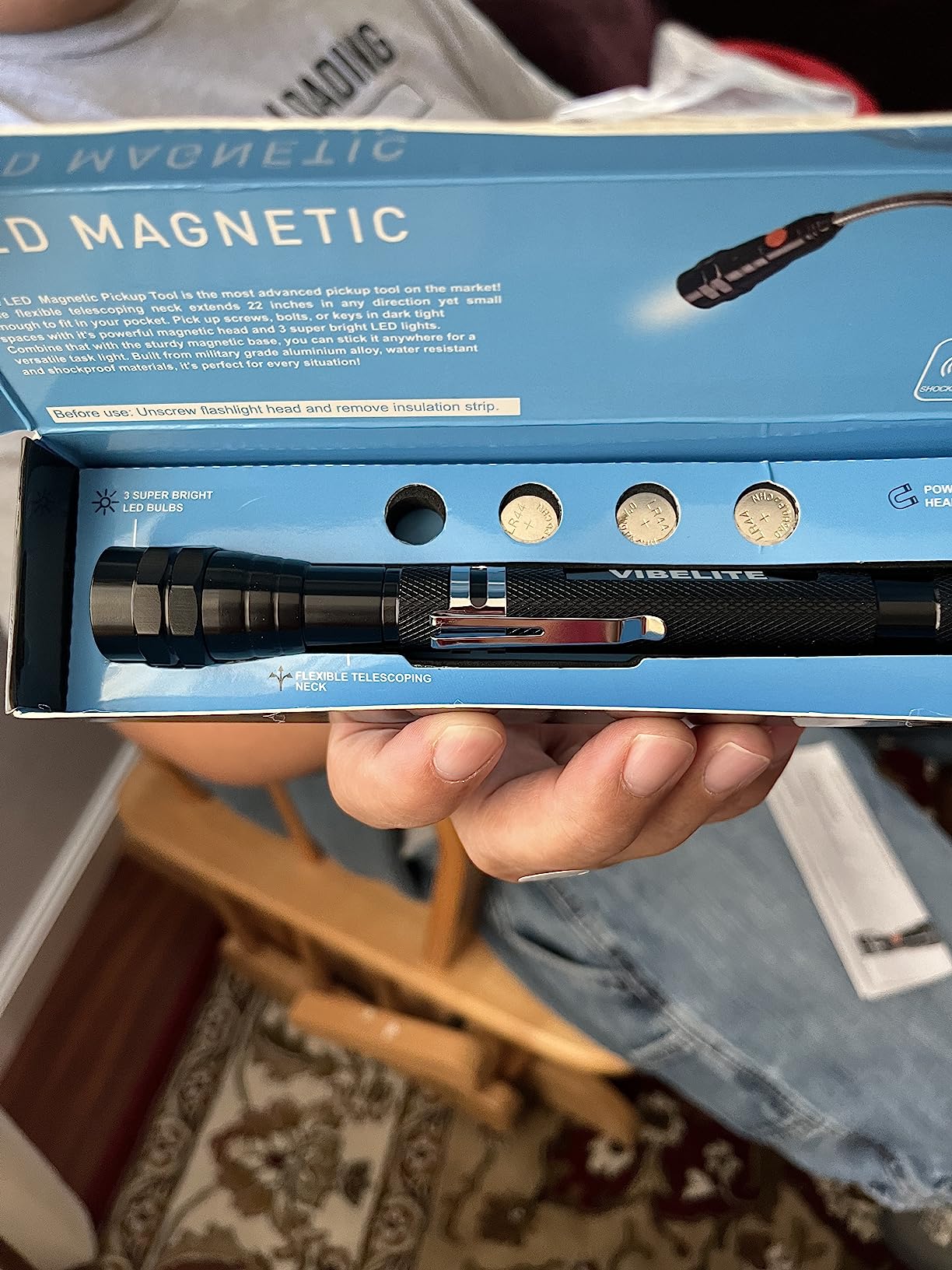 VIBELITE Extendable Magnetic Flashlight Magnet Pickup Tool, Gifts for Men customer photo 1