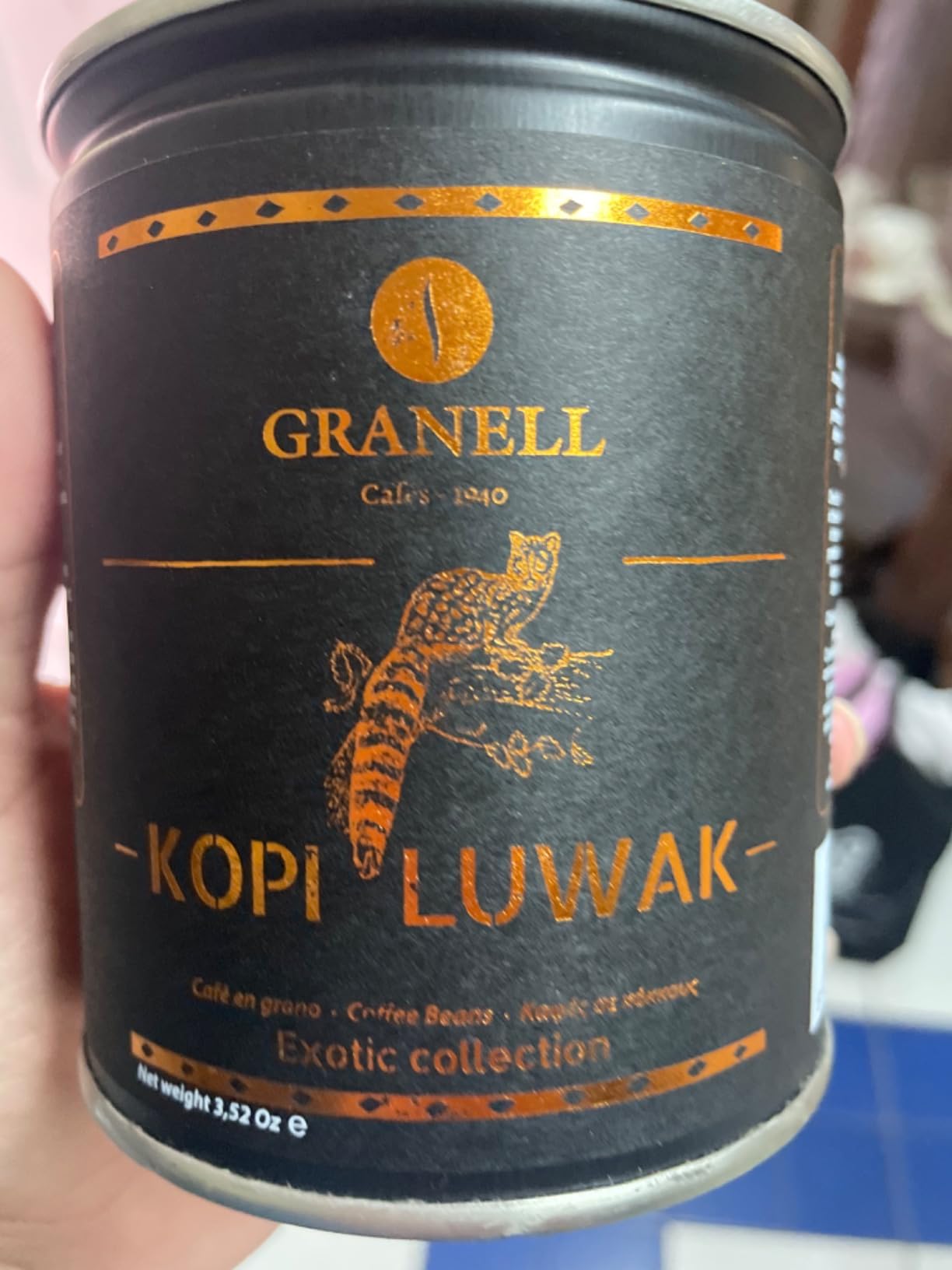Kopi Luwak Coffee Beans, Premium Civet Coffee Luwak Whole Bean, Black Ivory Rich Bold Aroma, From Indonesia, Ultra Smooth Finish, Cafés Granell 100g customer photo 1