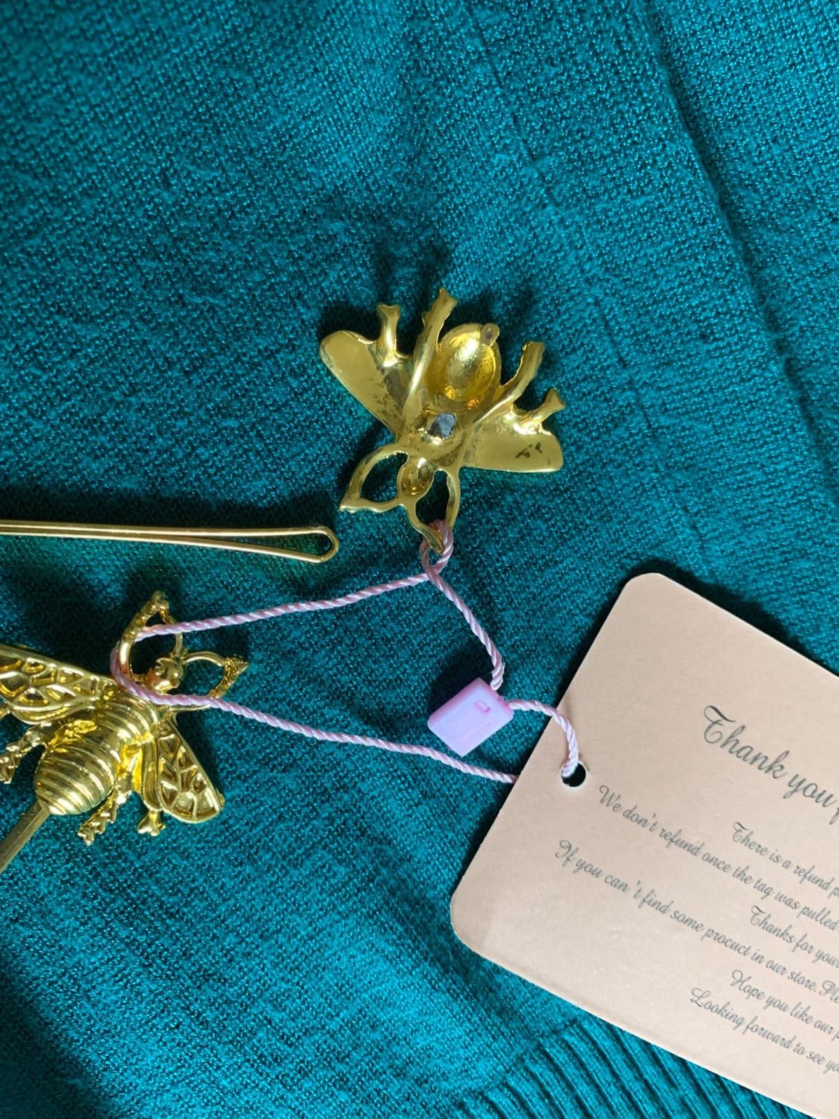 Missgrace 2PCS Exquisite Gold Bee Hairpin Side Clip Hair Accessories Bridal Hair Accessories customer photo 2
